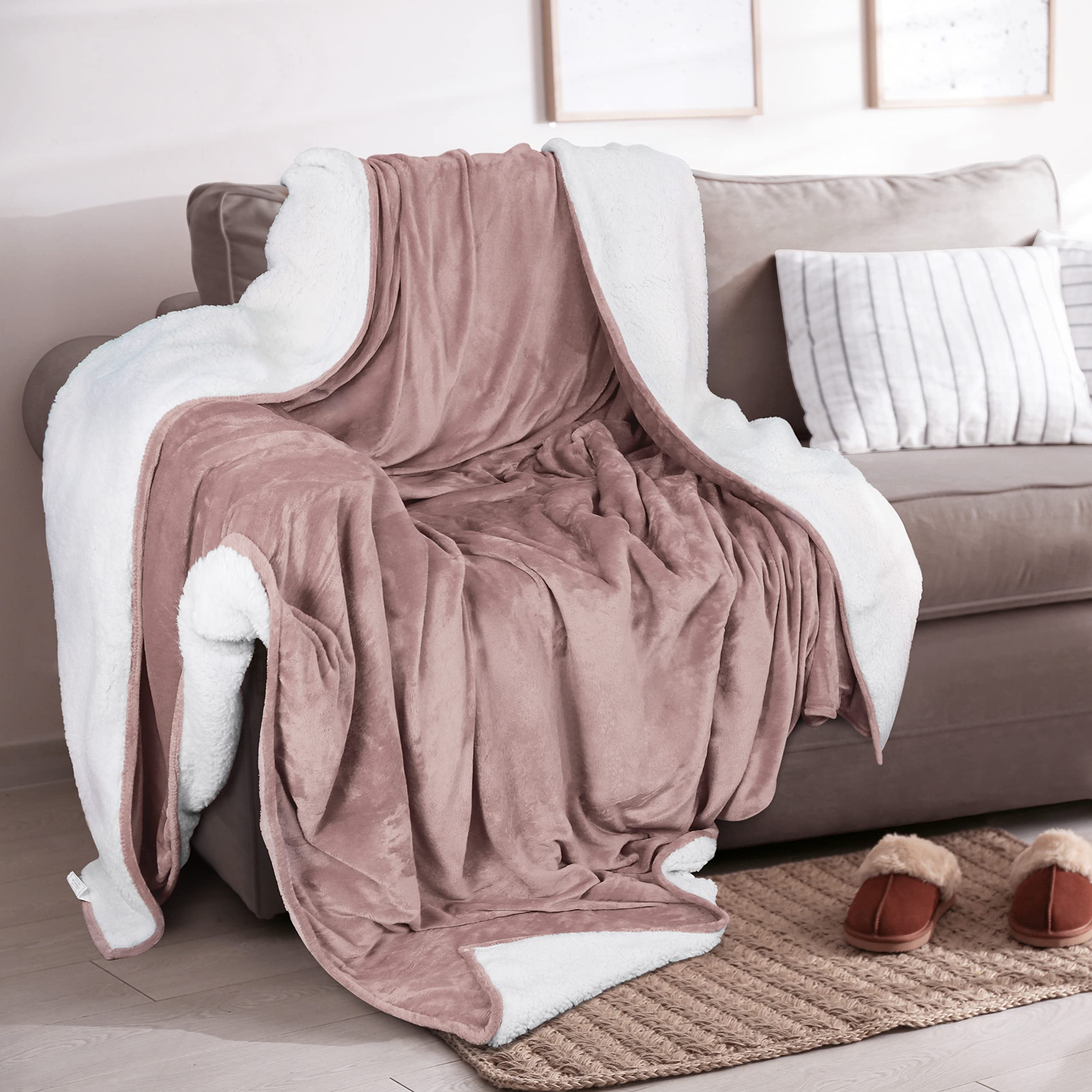 Foto 6 pulgar | Manta Utopia Bedding Sherpa California King Rosa - Venta Internacional.