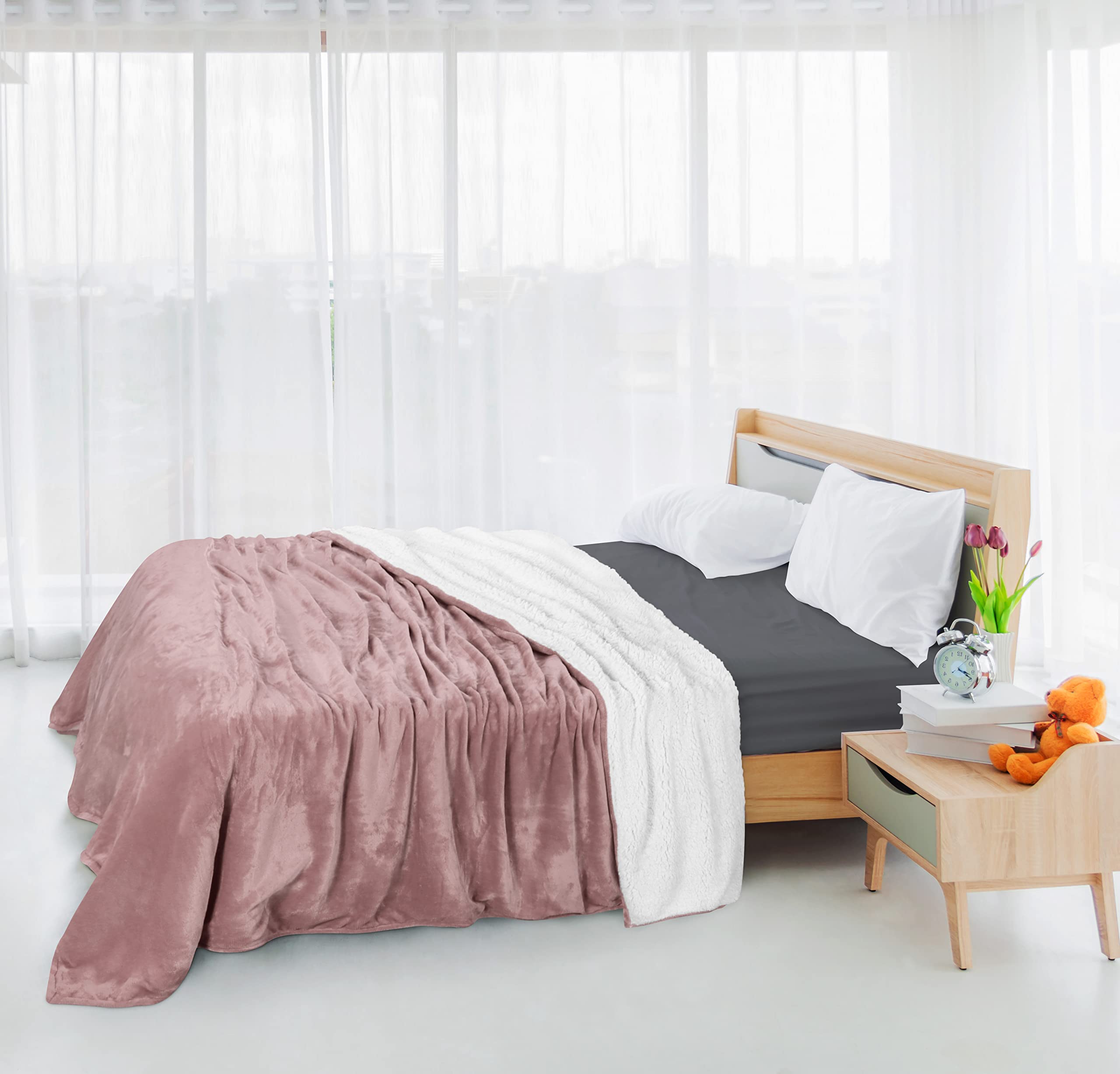 Foto 8 pulgar | Manta Utopia Bedding Sherpa California King Rosa - Venta Internacional.