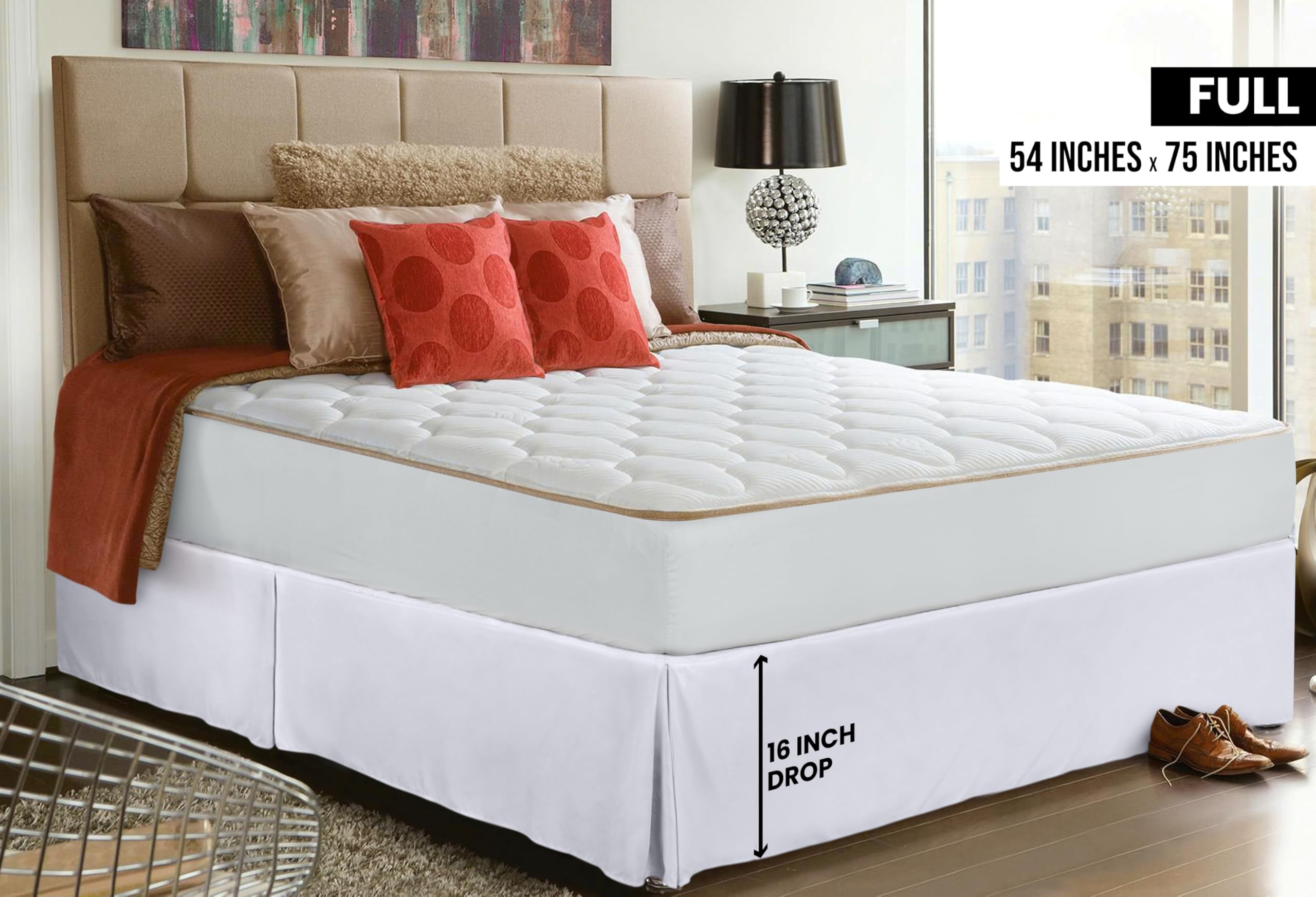 Foto 3 pulgar | Skirt Utopia Bedding Completo Con Pliegues Cuádruples Y Volantes Blancos - Venta Internacional.