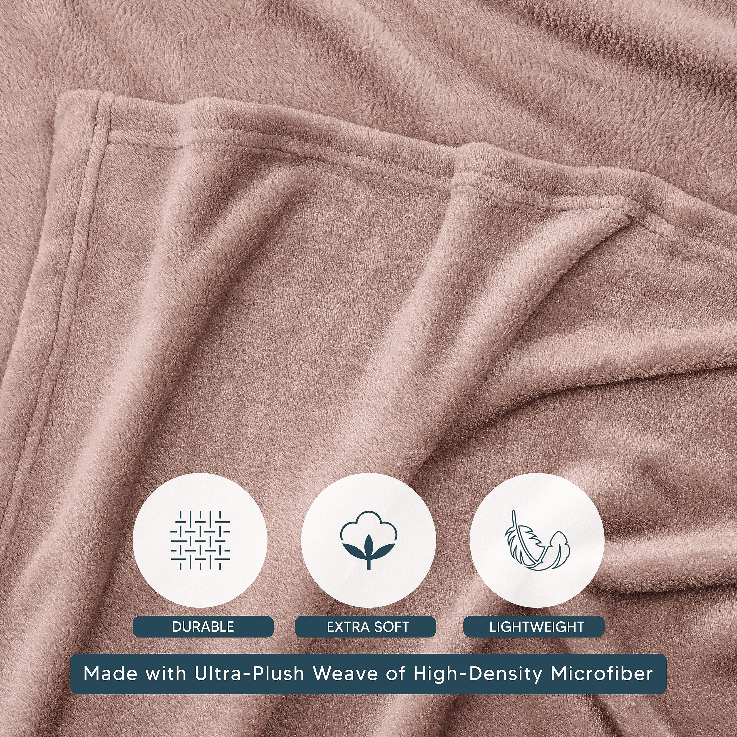 Foto 4 pulgar | Blanket Utopia Bedding, Forro Polar De Franela Rosa, California King - Venta Internacional.