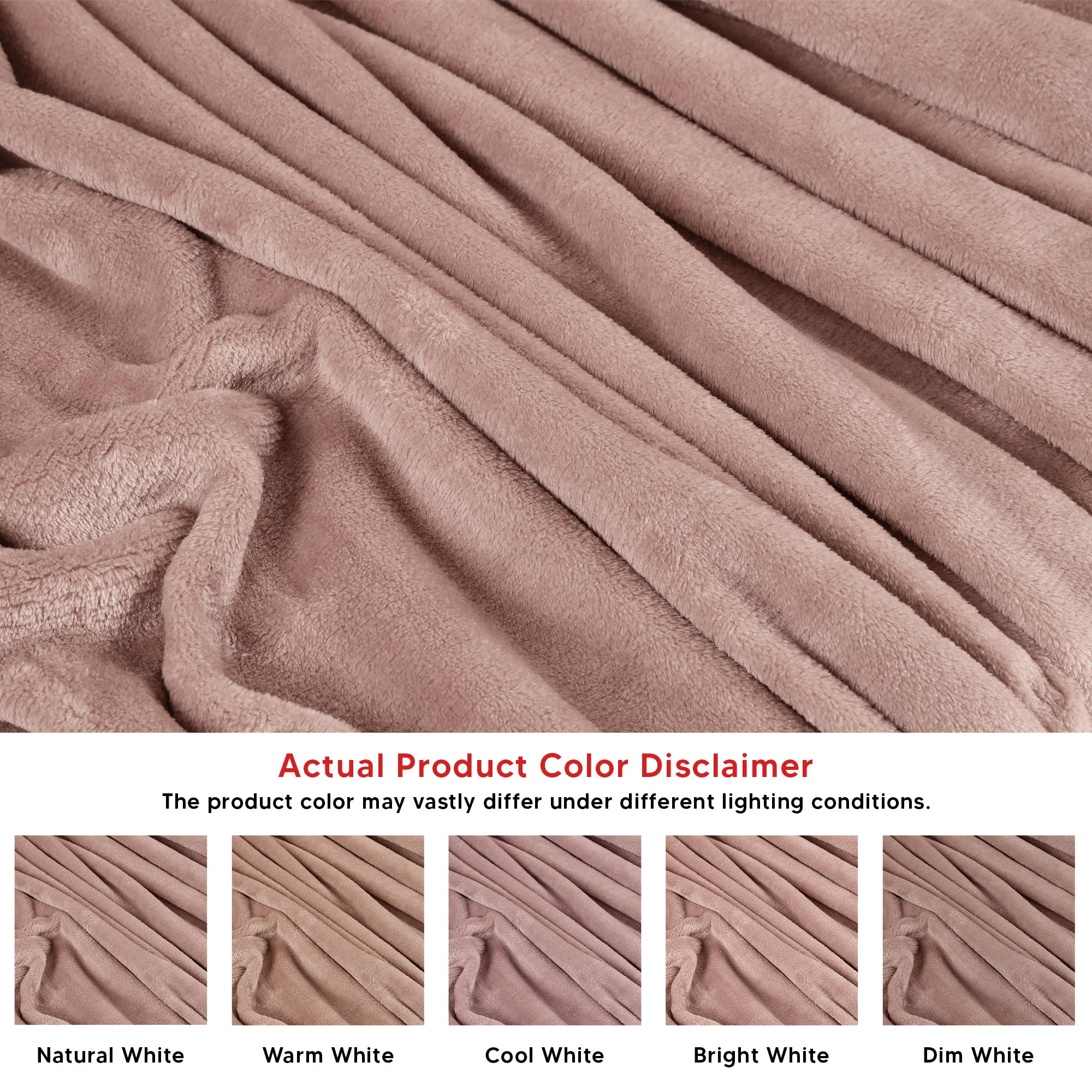 Foto 4 | Blanket Utopia Bedding, Forro Polar De Franela Rosa, California King - Venta Internacional.