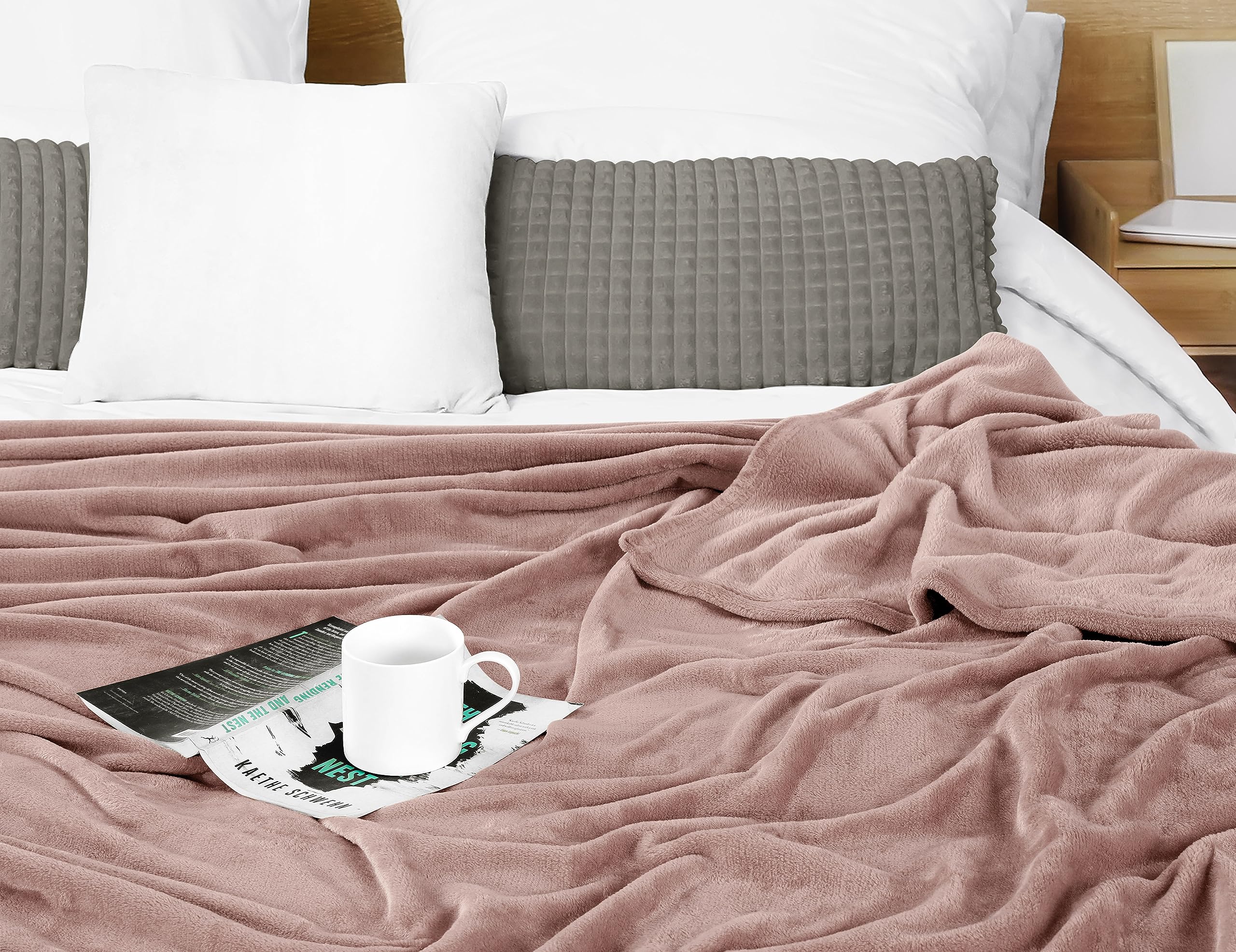 Foto 5 | Blanket Utopia Bedding, Forro Polar De Franela Rosa, California King - Venta Internacional.