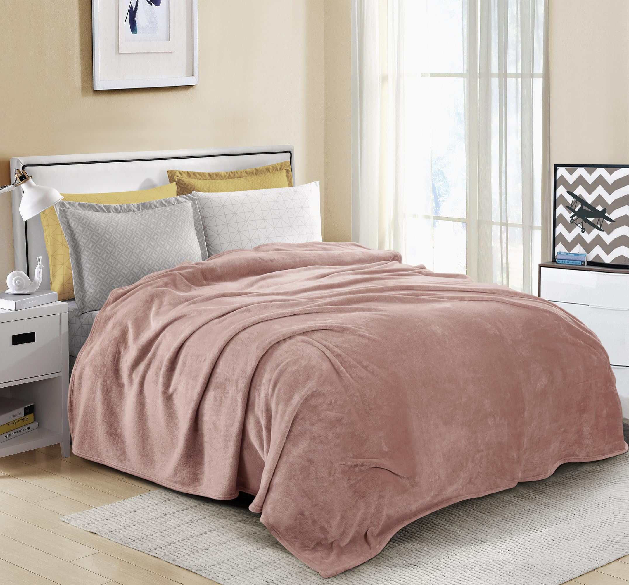 Foto 7 pulgar | Blanket Utopia Bedding, Forro Polar De Franela Rosa, California King - Venta Internacional.
