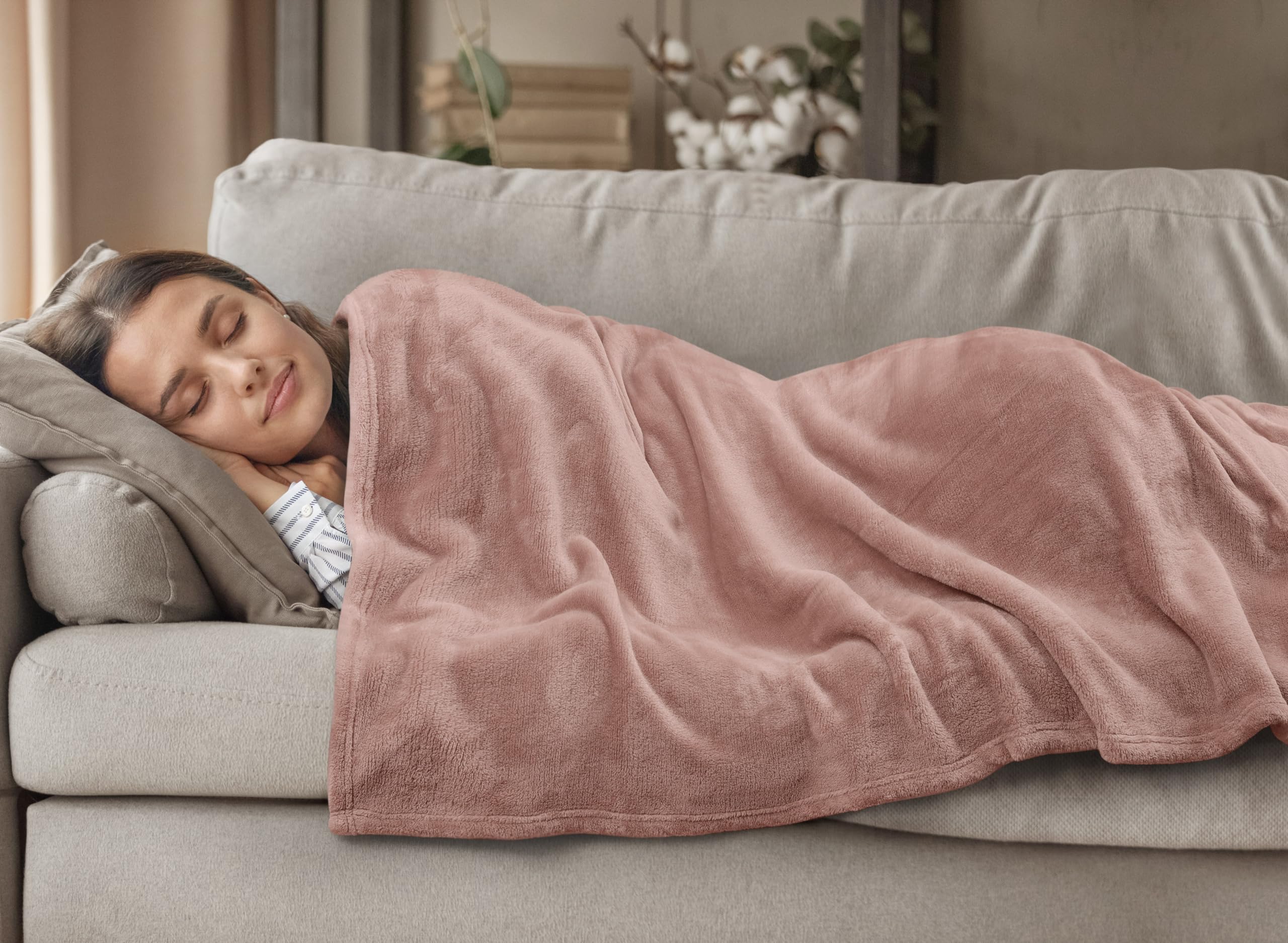 Foto 8 pulgar | Blanket Utopia Bedding, Forro Polar De Franela Rosa, California King - Venta Internacional.