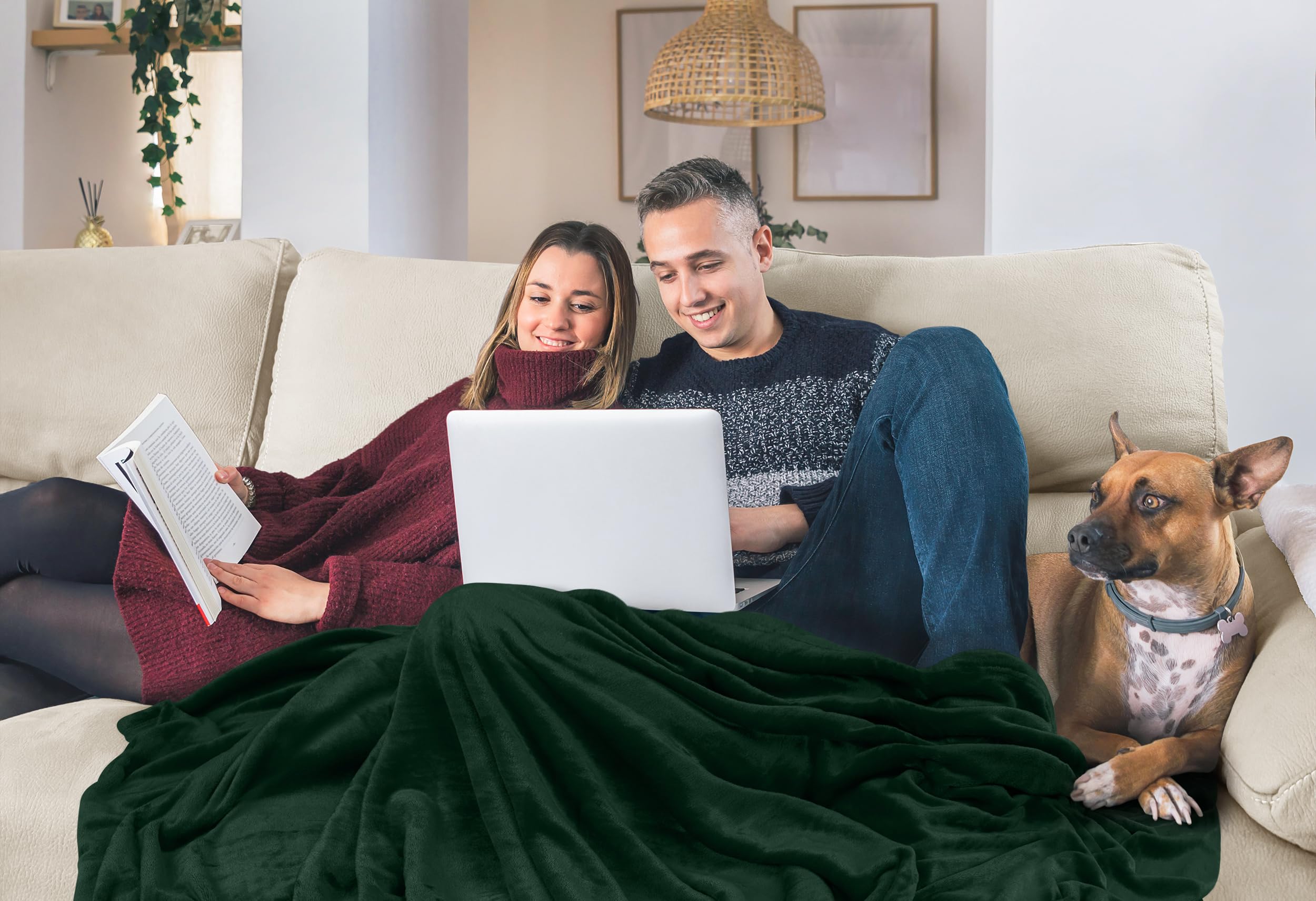 Foto 6 pulgar | Manta Polar Blanket Utopia, Tamaño Completo, Color Verde Bosque, 300 G/m² - Venta Internacional.