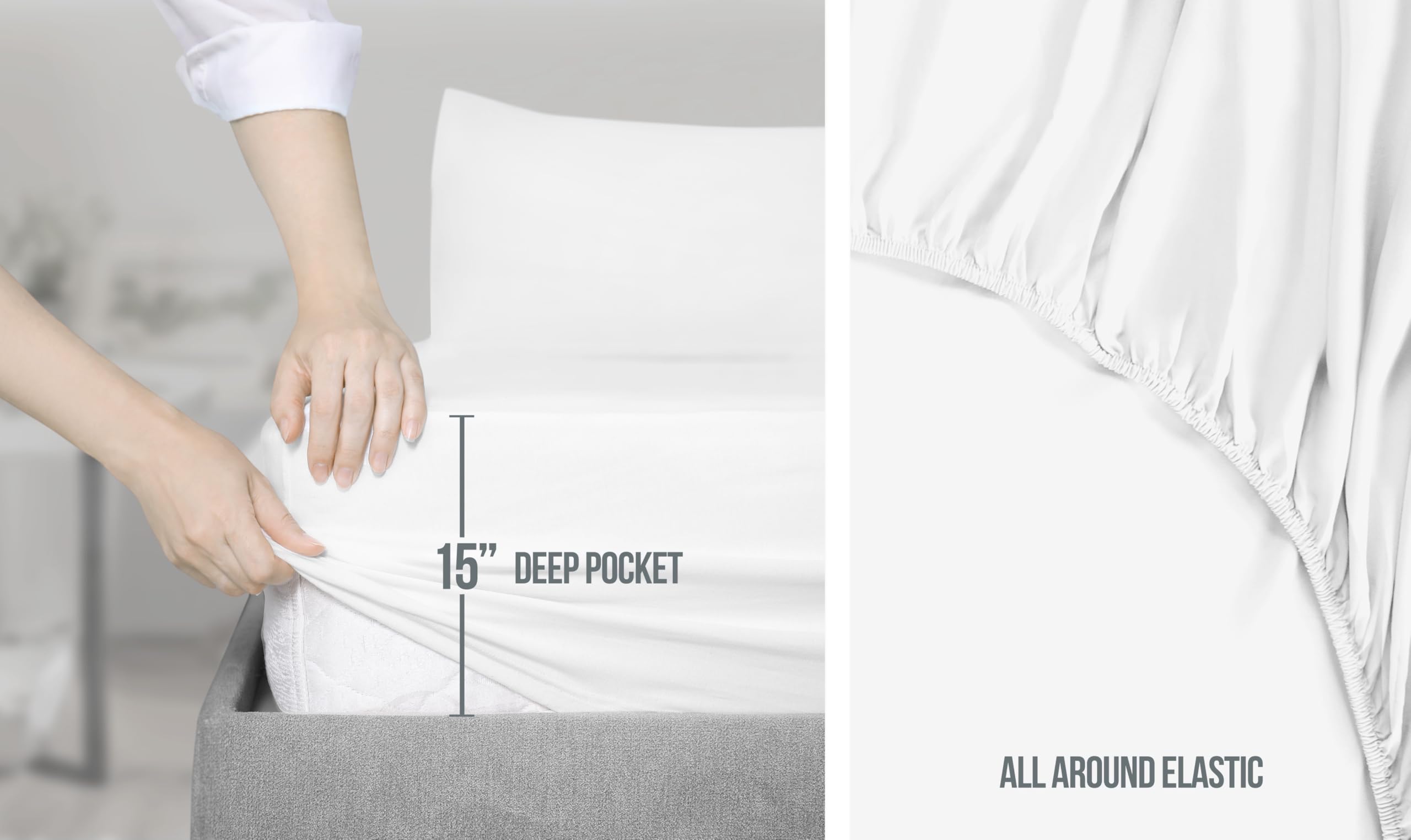 Foto 4 | Juego De Sábanas Utopia Bedding King Size De Microfibra, 4 Piezas, Color Blanco - Venta Internacional.