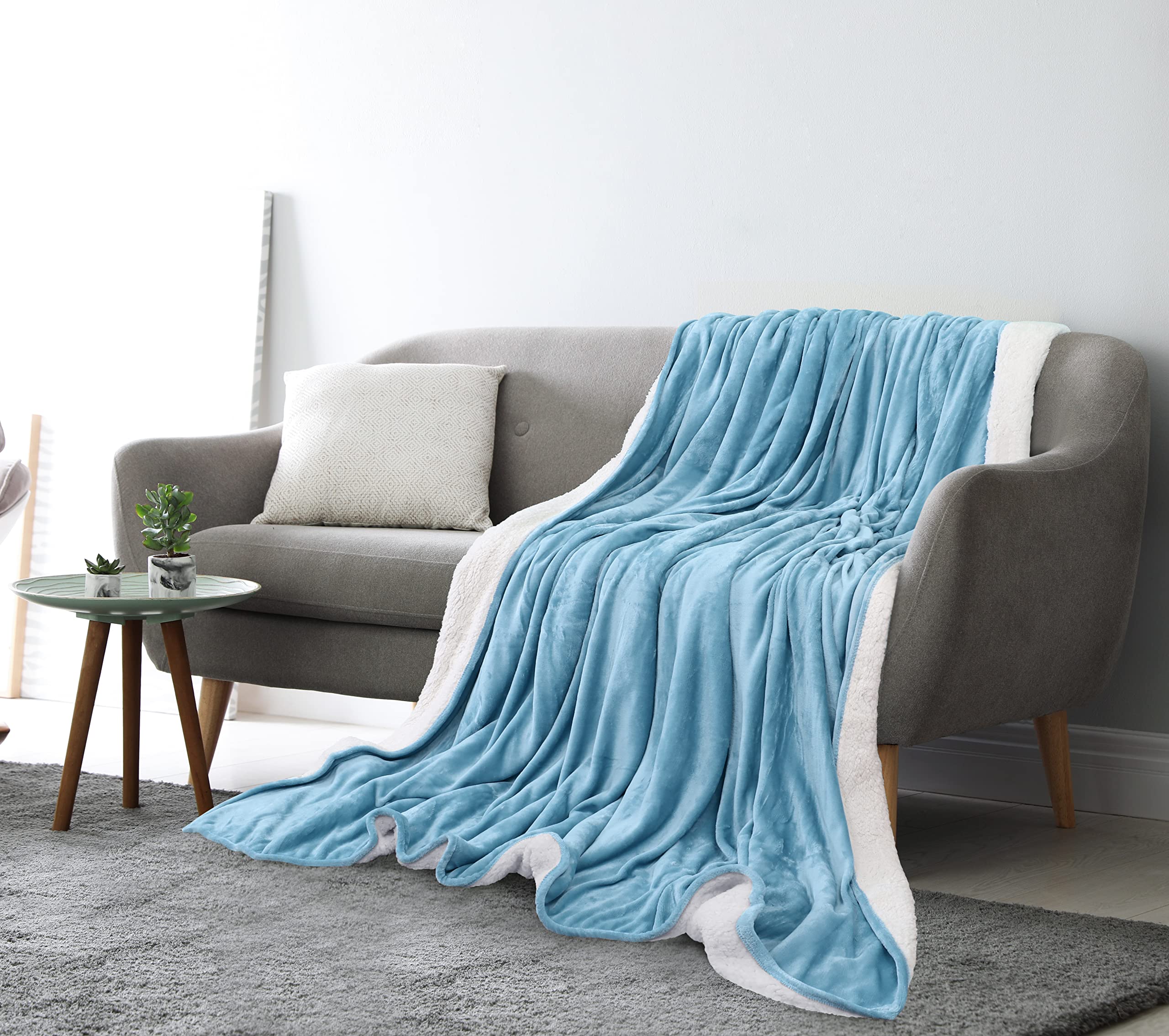 Foto 3 pulgar | Manta Sherpa Blanket Utopia Bedding, Color Azul Lavado, 130 X 150 Cm - Venta Internacional.