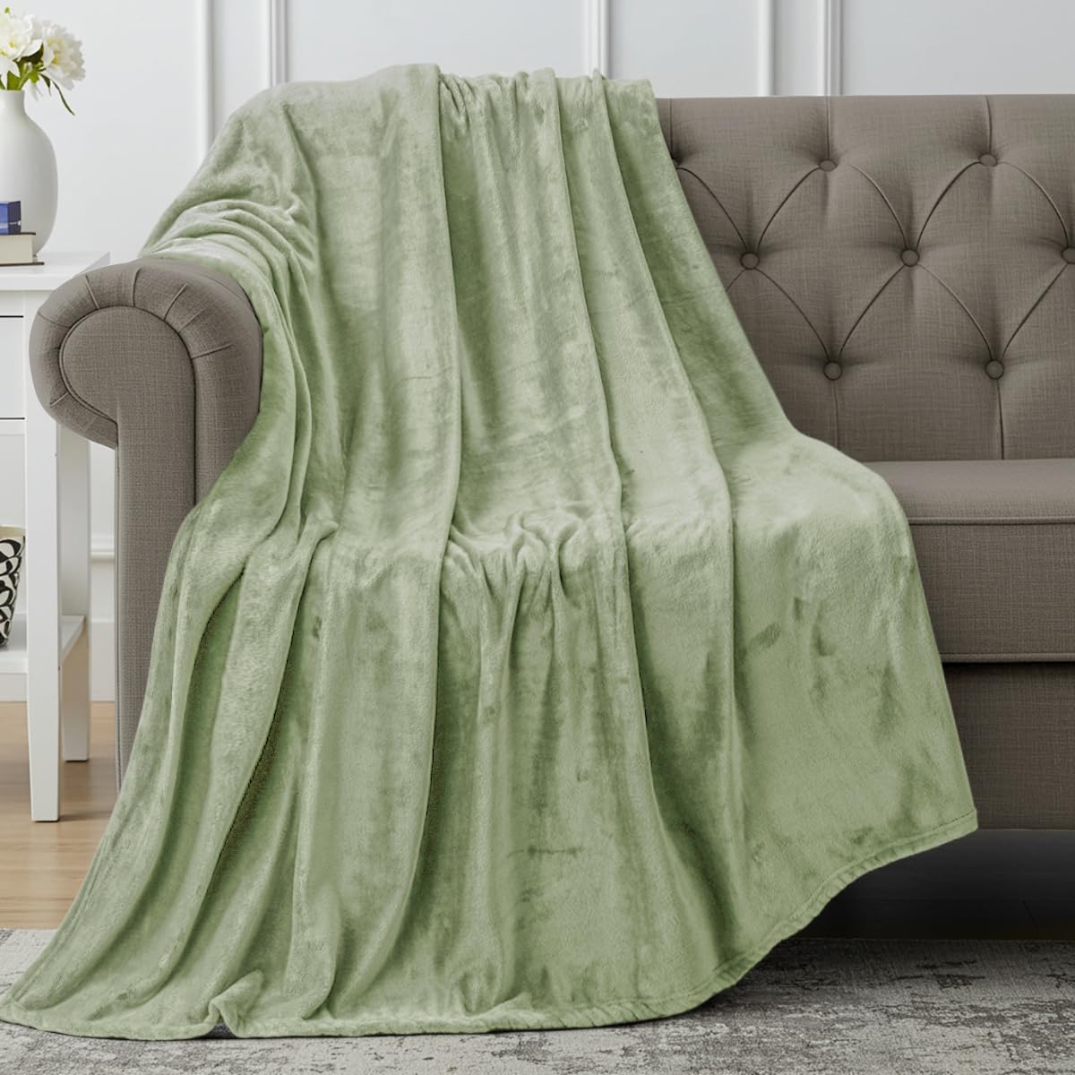 Manta De Forro Polar Blanket Utopia, Tamaño Verde Salvia, 300 G/m² - Venta Internacional.