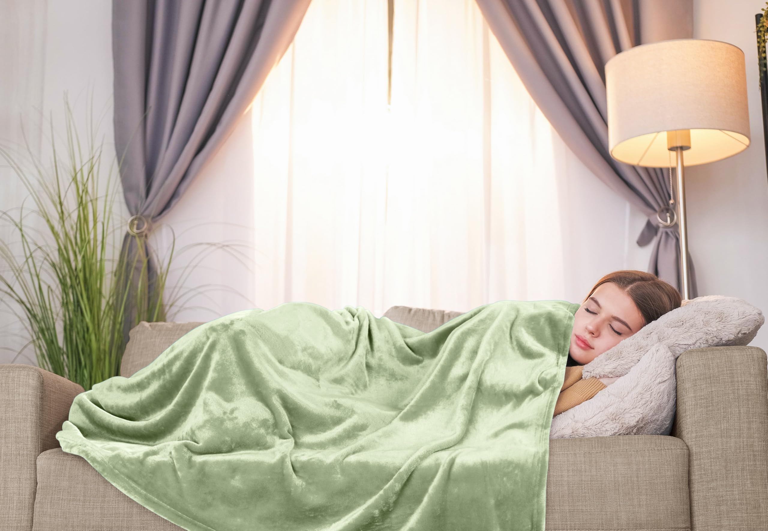 Foto 7 pulgar | Manta De Forro Polar Blanket Utopia, Tamaño Verde Salvia, 300 G/m² - Venta Internacional.
