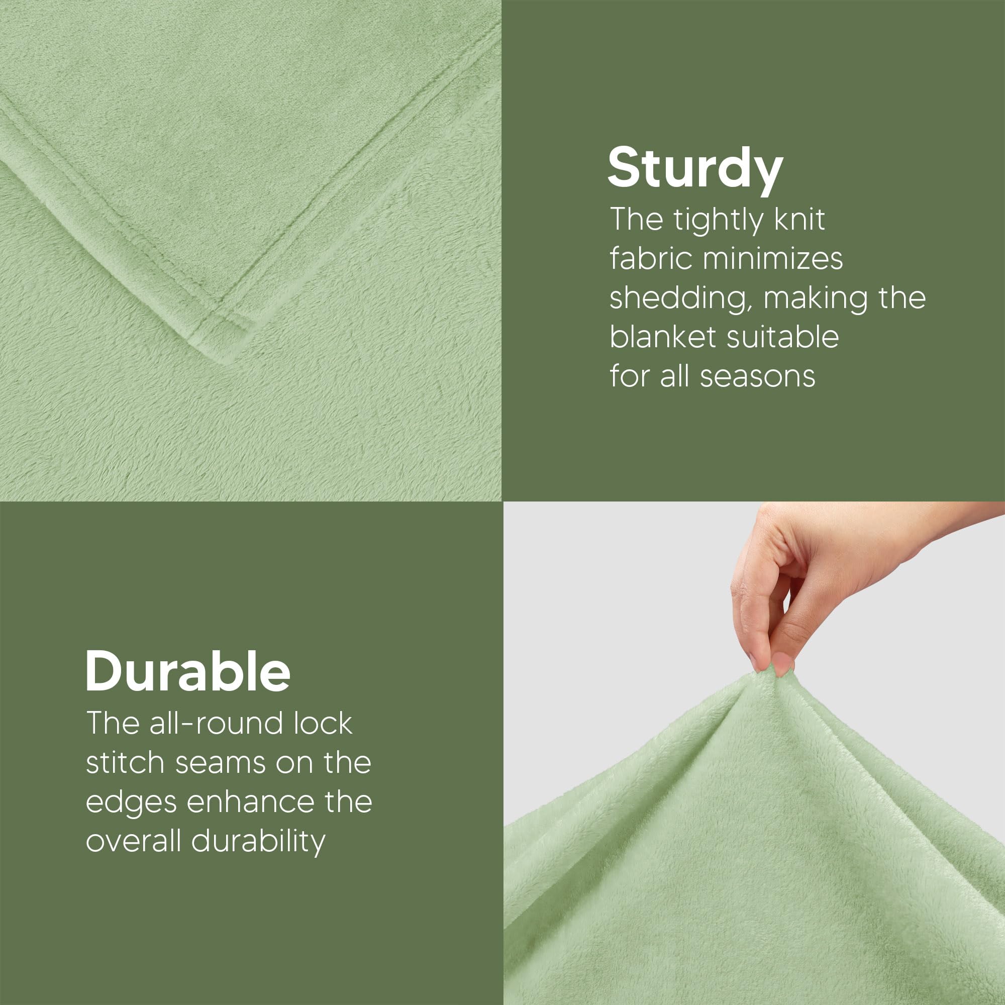 Foto 8 pulgar | Manta De Forro Polar Blanket Utopia, Tamaño Verde Salvia, 300 G/m² - Venta Internacional.