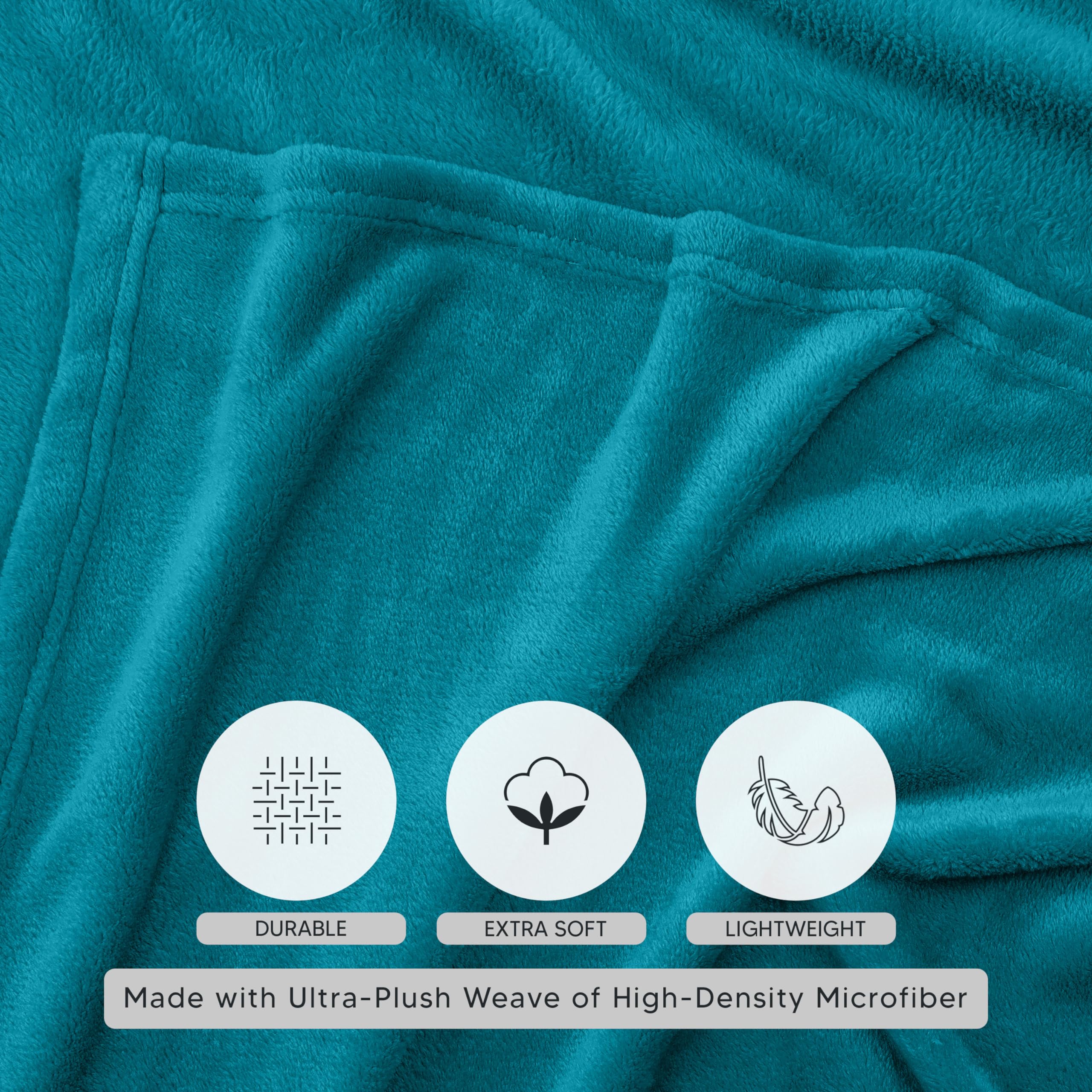 Foto 4 pulgar | Blanket Utopia Bedding, Forro Polar De Franela, Turquesa, California King - Venta Internacional.