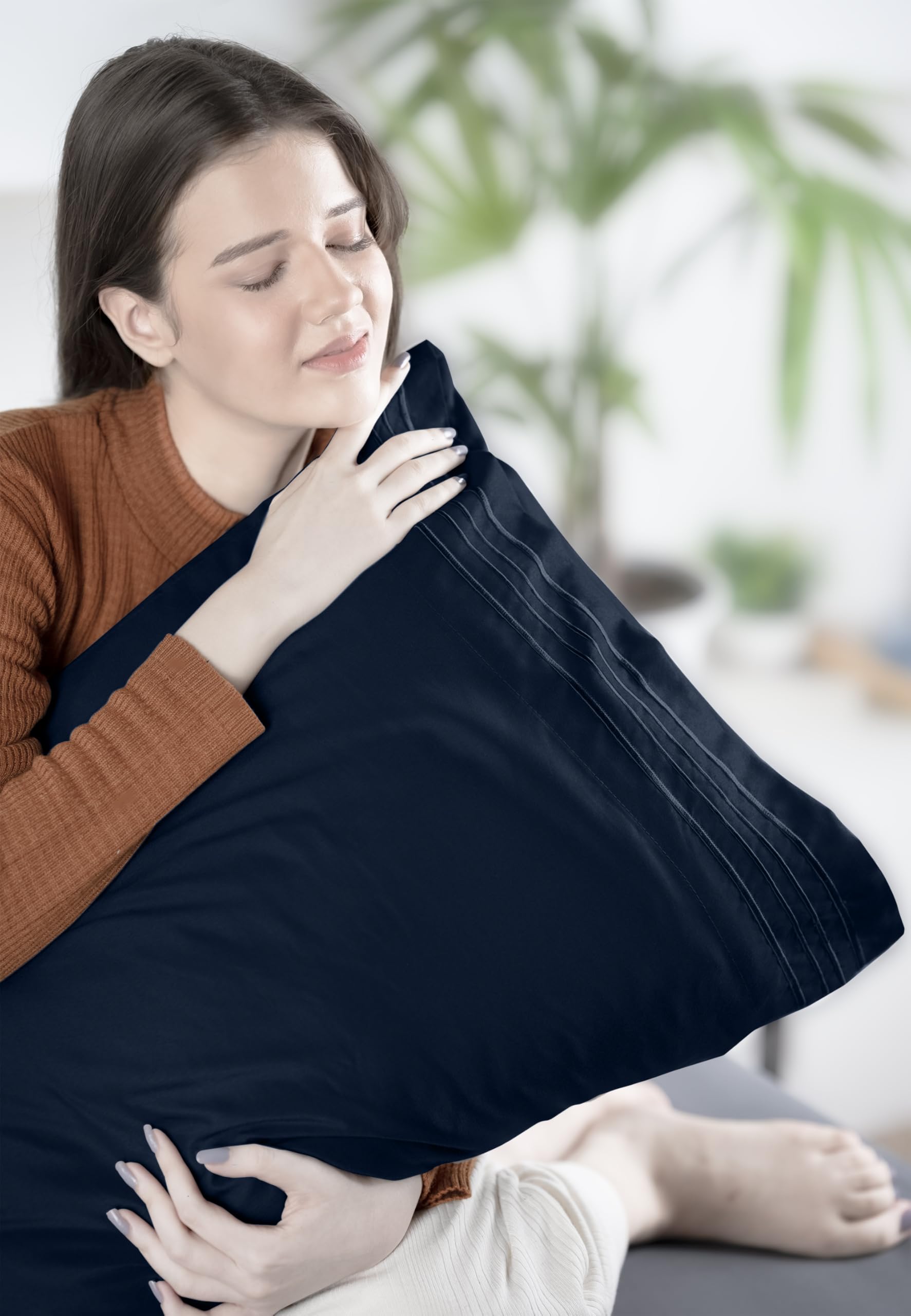 Foto 5 | Juego De Sábanas Utopia Bedding Queen Soft De Microfibra, 4 Piezas, Azul Marino - Venta Internacional.