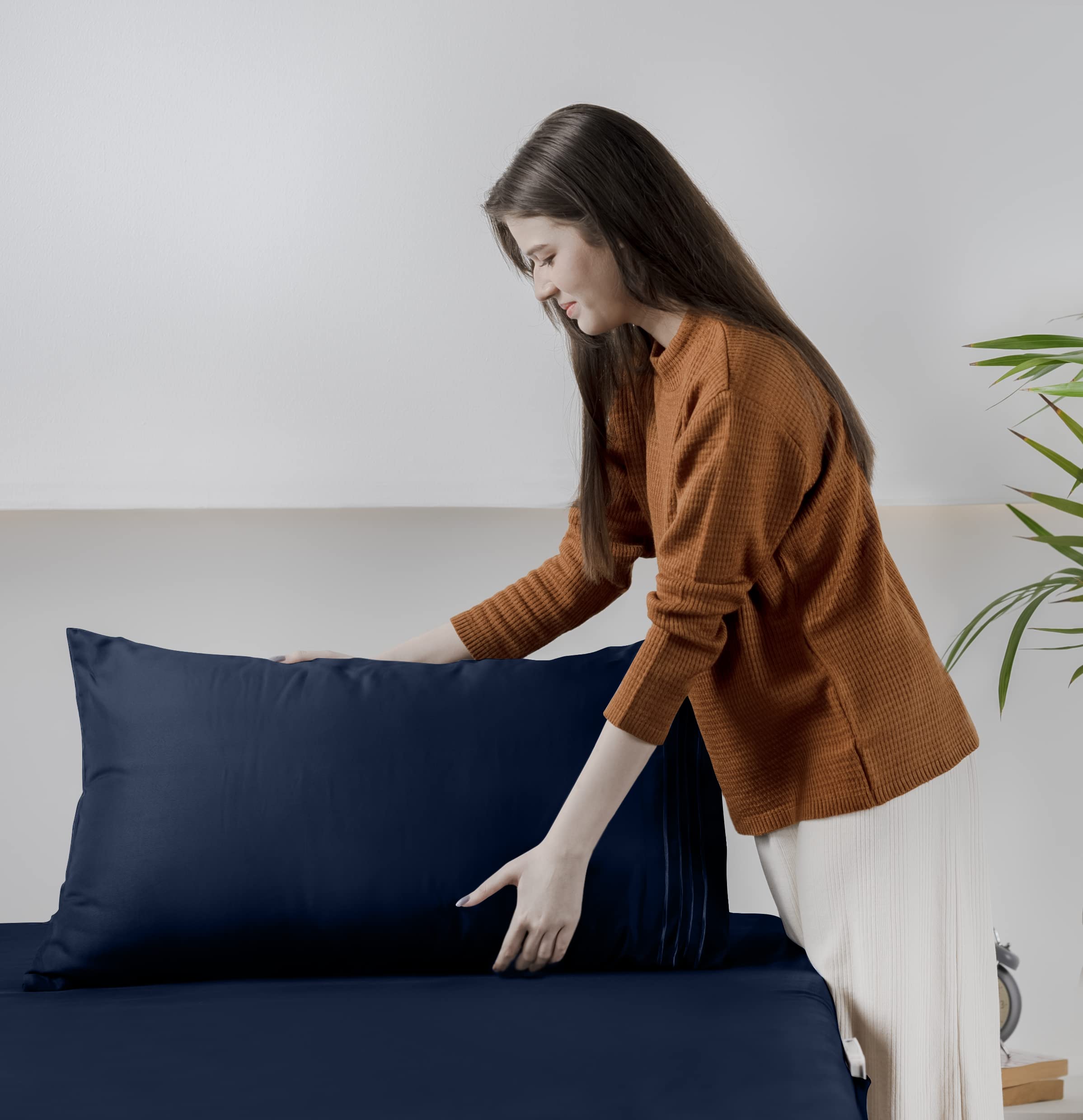 Foto 6 | Juego De Sábanas Utopia Bedding Queen Soft De Microfibra, 4 Piezas, Azul Marino - Venta Internacional.