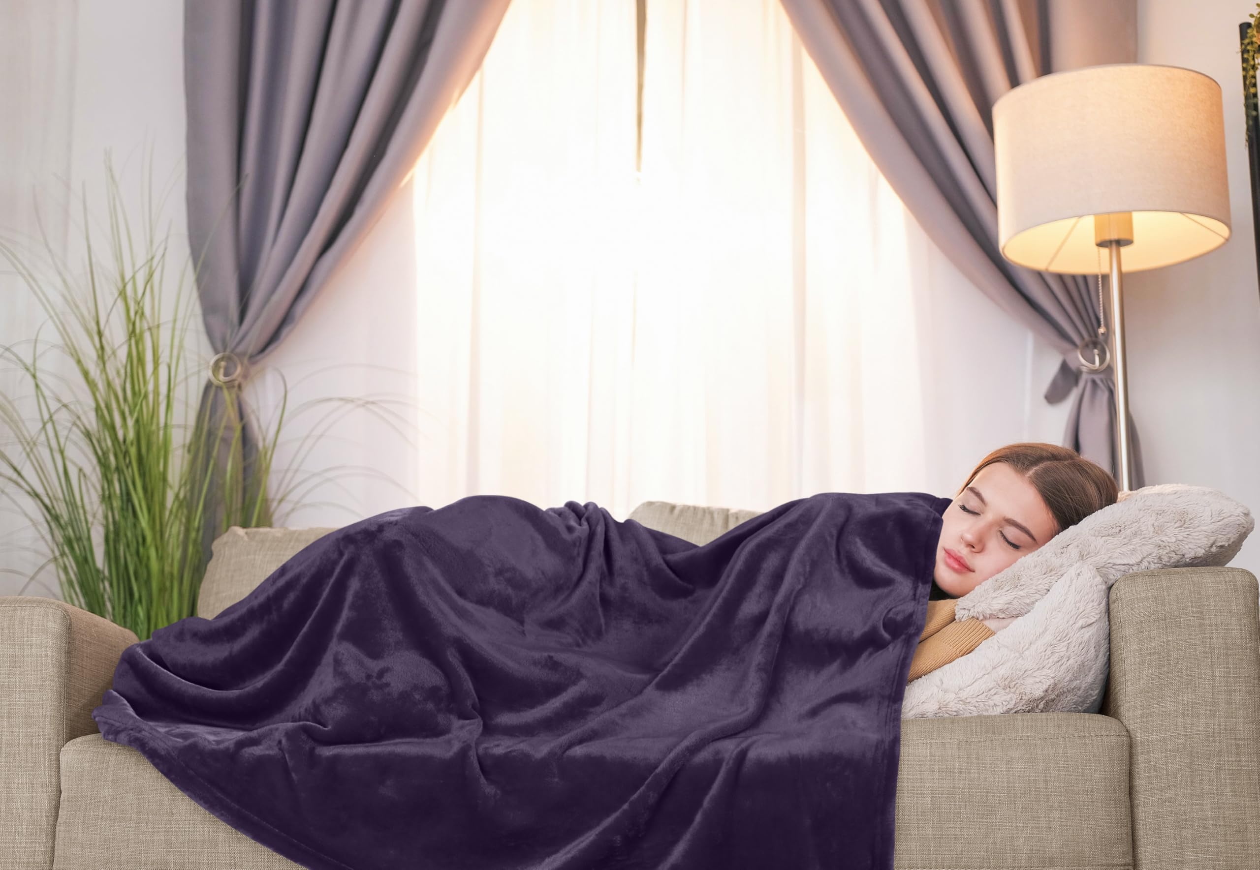 Foto 7 pulgar | Manta De Forro Polar Blanket Utopia, Color Morado, 300 G/m², Microfibra - Venta Internacional.