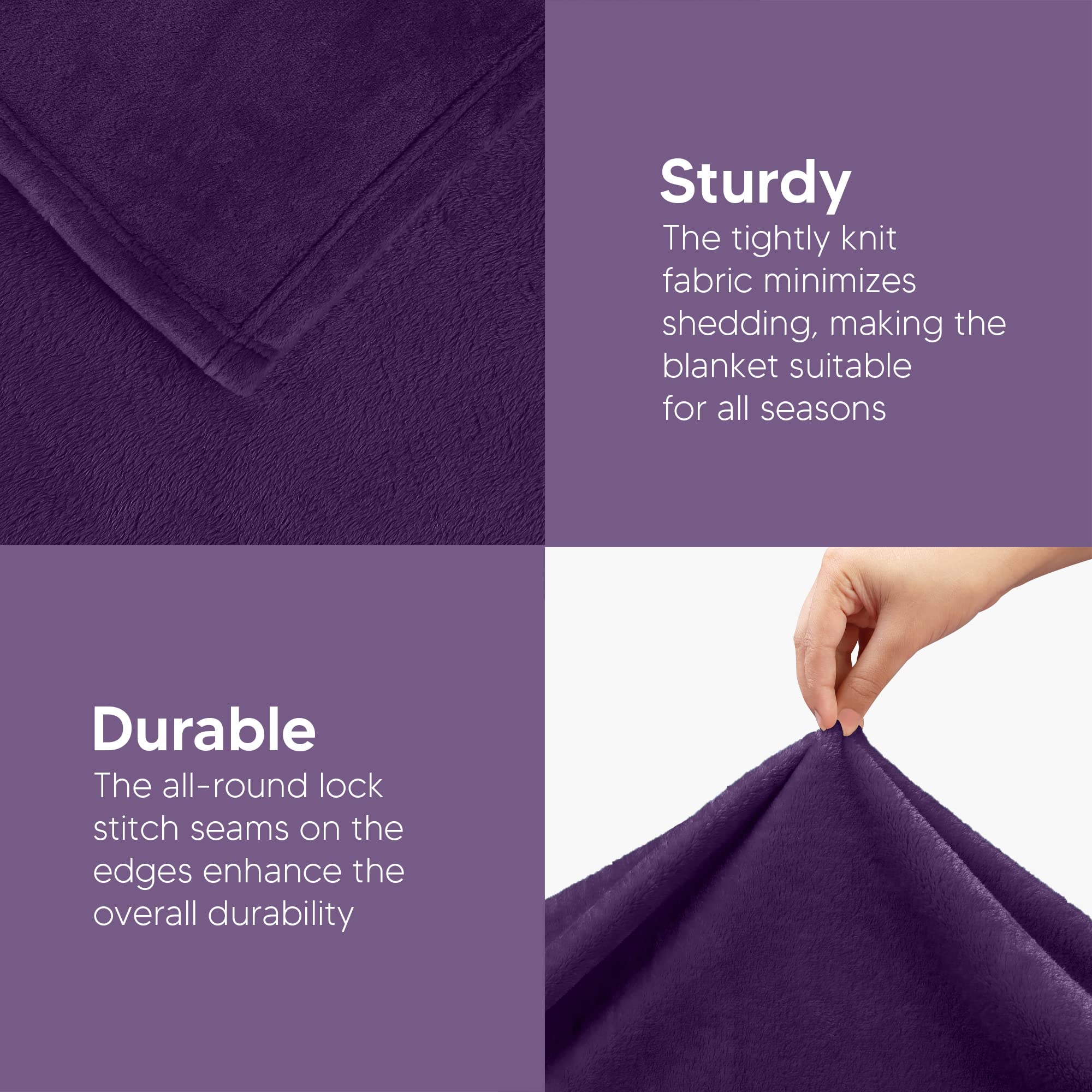 Foto 7 | Manta De Forro Polar Blanket Utopia, Color Morado, 300 G/m², Microfibra - Venta Internacional.