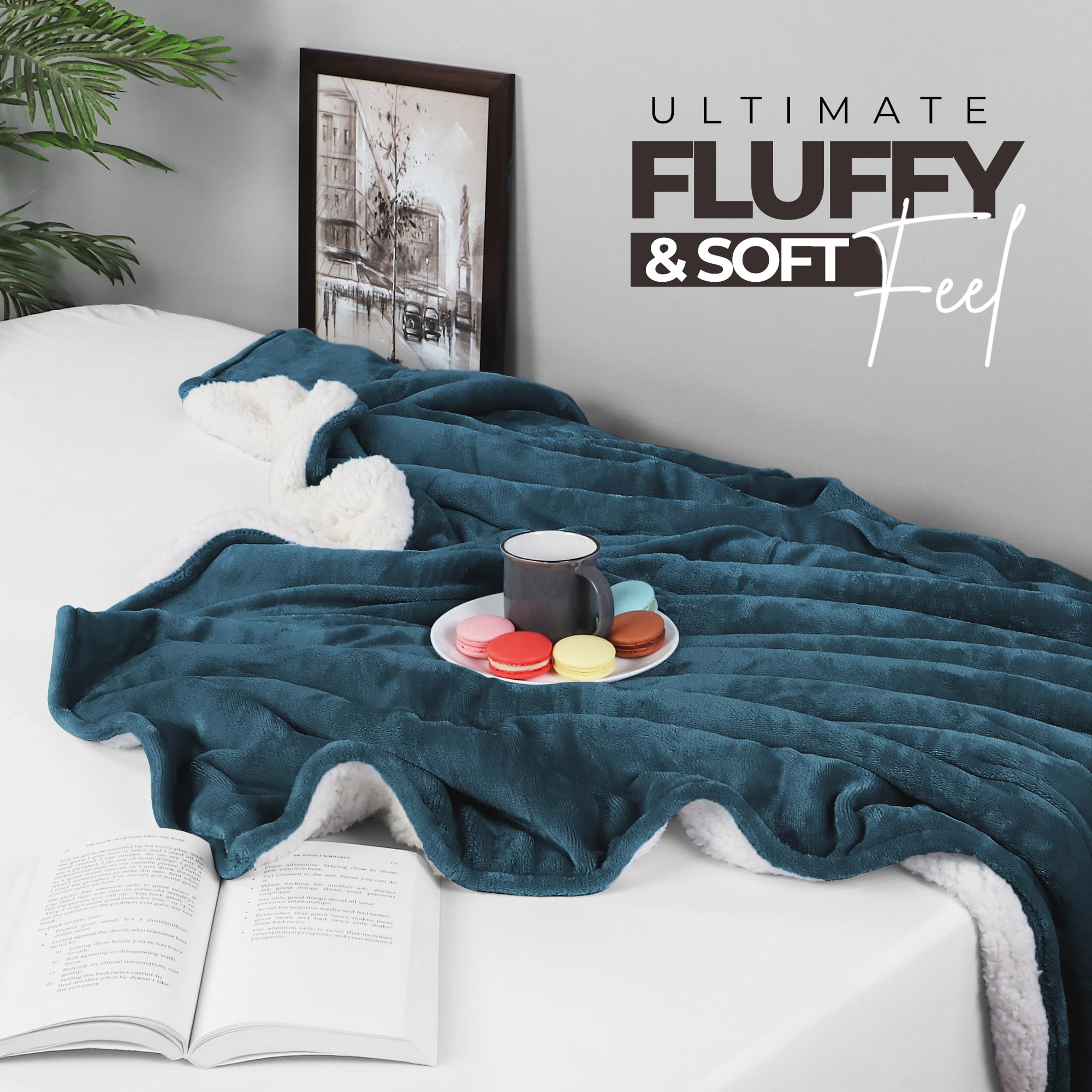 Foto 7 pulgar | Manta Utopia Bedding Sherpa California King Stone Blue - Venta Internacional.