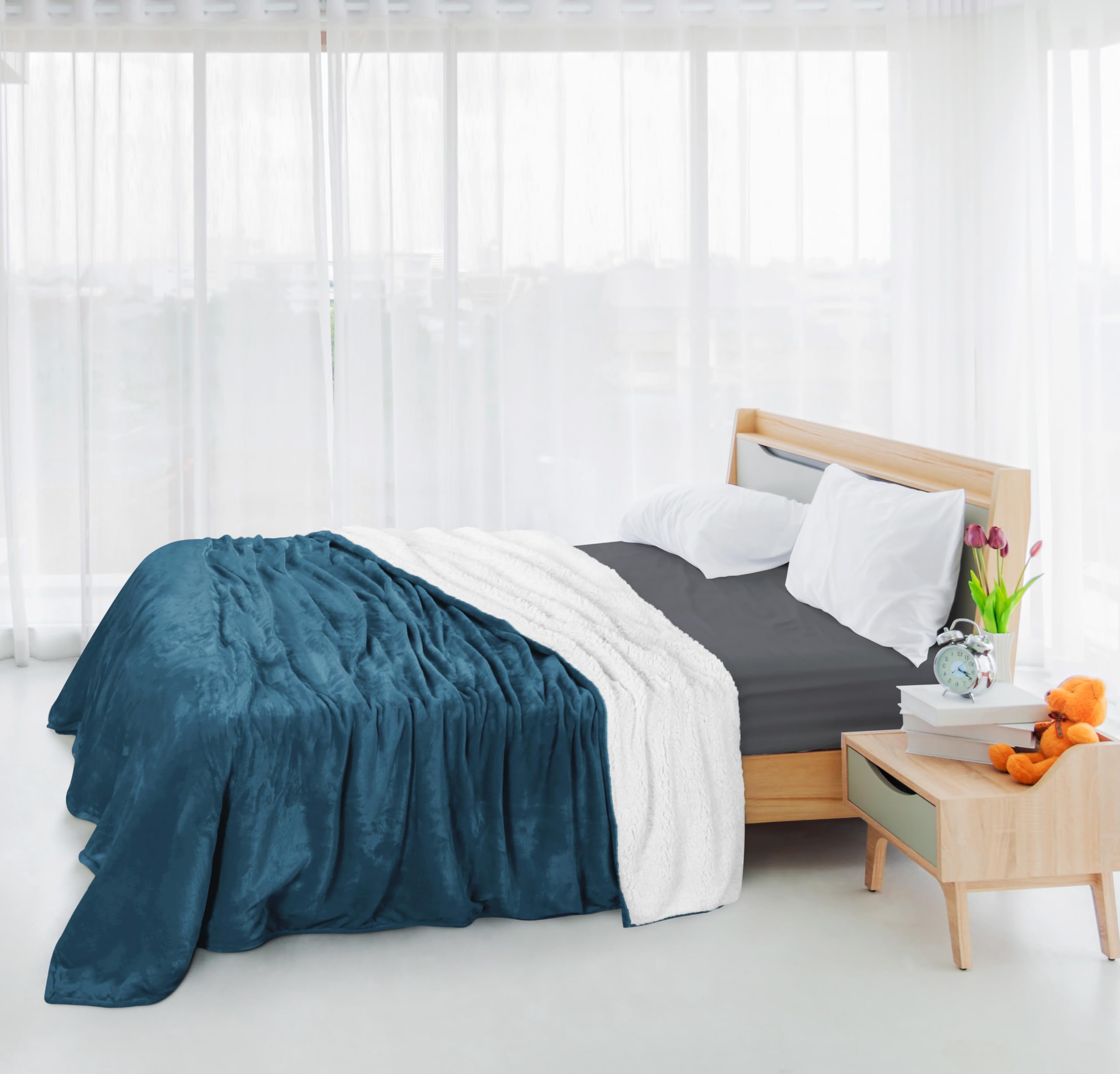 Foto 7 | Manta Utopia Bedding Sherpa California King Stone Blue - Venta Internacional.