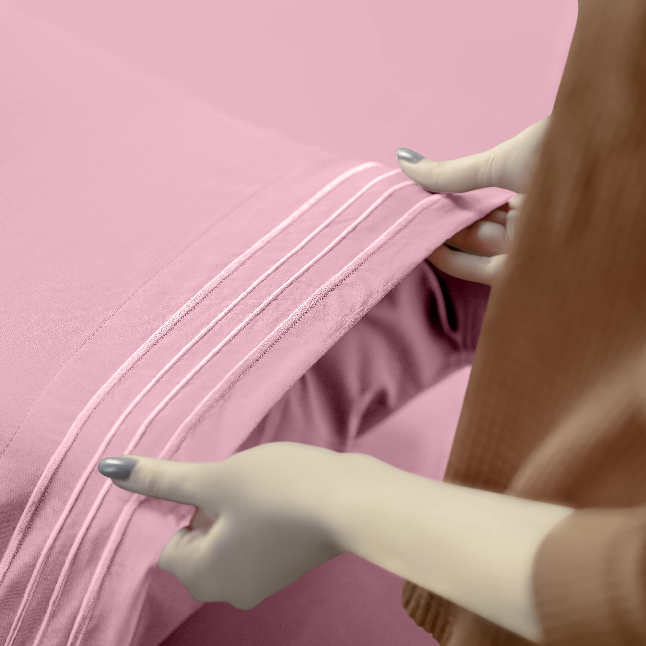 Foto 4 pulgar | Juego De Sábanas Utopia Bedding Queen Soft De Microfibra, 4 Piezas, Color Rosa - Venta Internacional.