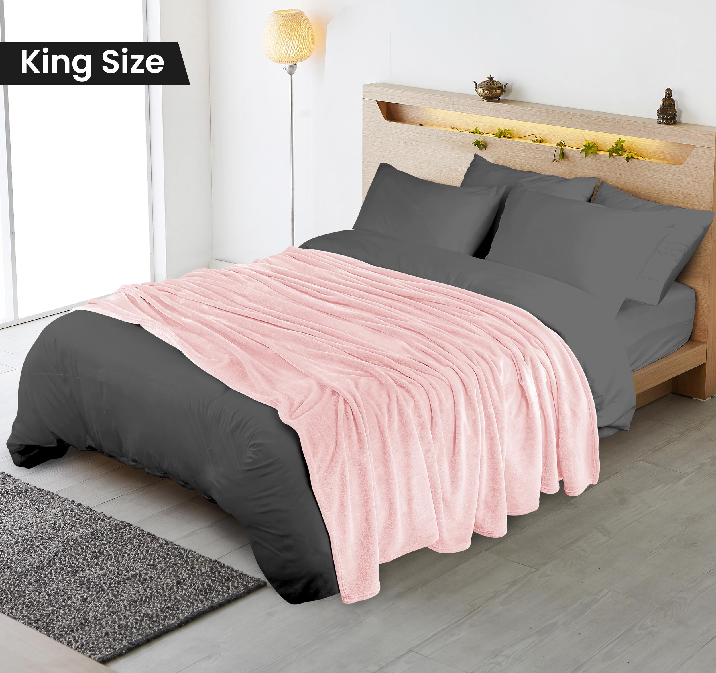 Foto 3 pulgar | Blanket Utopia Bedding, Forro Polar De Franela, Color Rosa, Tamaño King, 230 X 260 Cm - Venta Internacional.