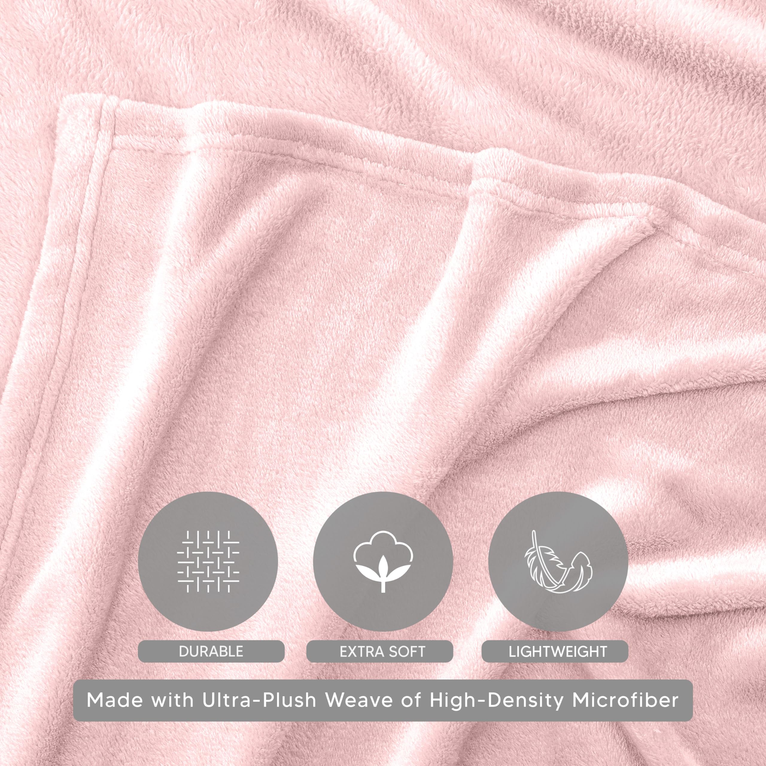 Foto 3 | Blanket Utopia Bedding, Forro Polar De Franela, Color Rosa, Tamaño King, 230 X 260 Cm - Venta Internacional.