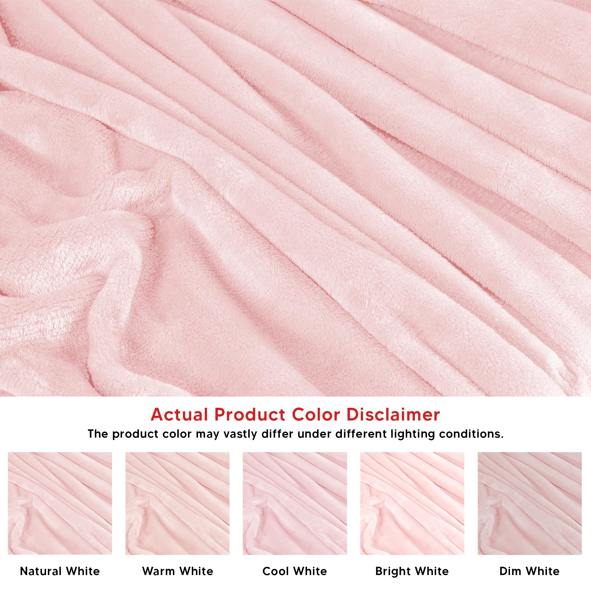 Foto 5 pulgar | Blanket Utopia Bedding, Forro Polar De Franela, Color Rosa, Tamaño King, 230 X 260 Cm - Venta Internacional.