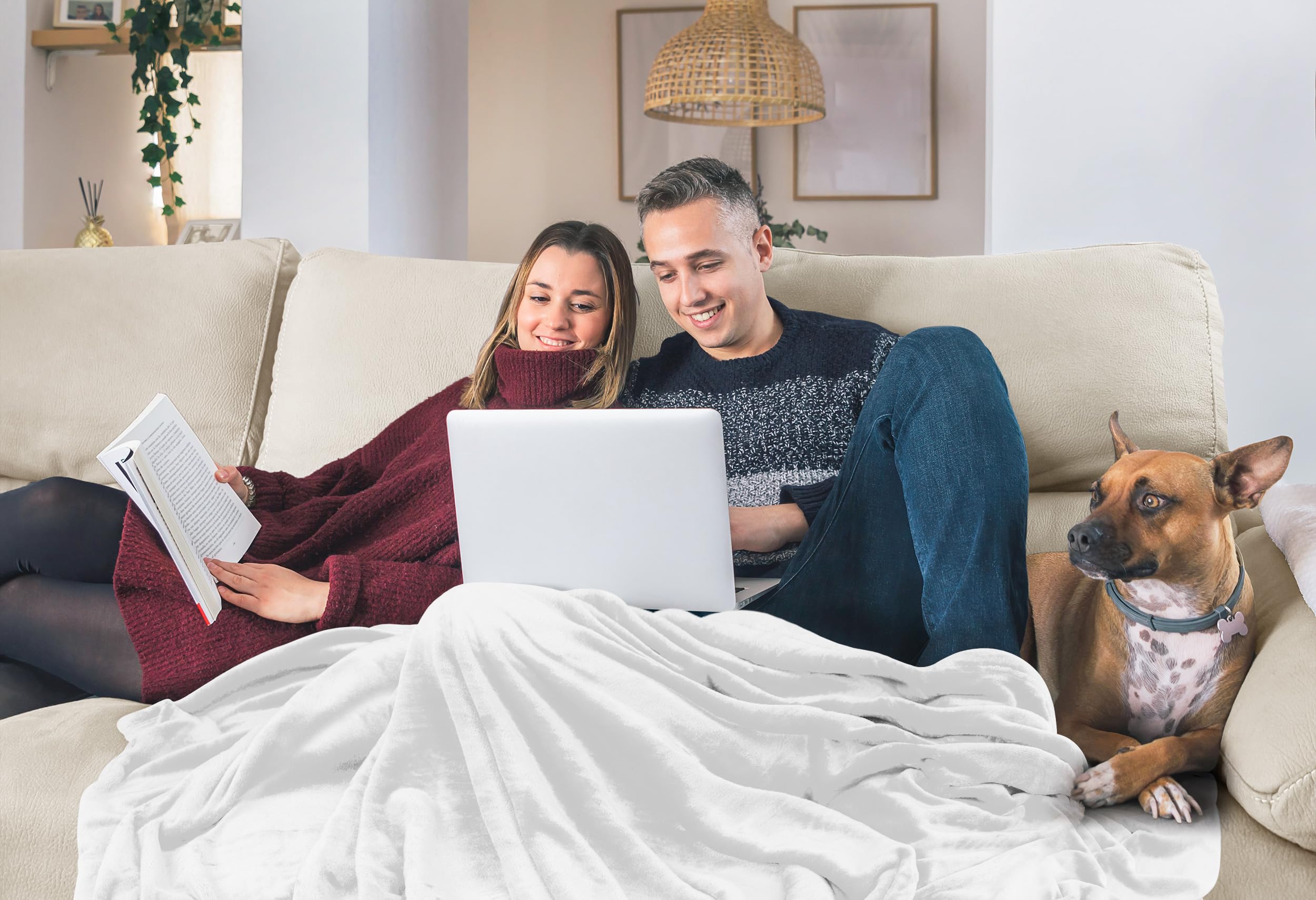 Foto 6 pulgar | Blanket Utopia - Forro Polar California King, Color Blanco, 300 G/m² - Venta Internacional.