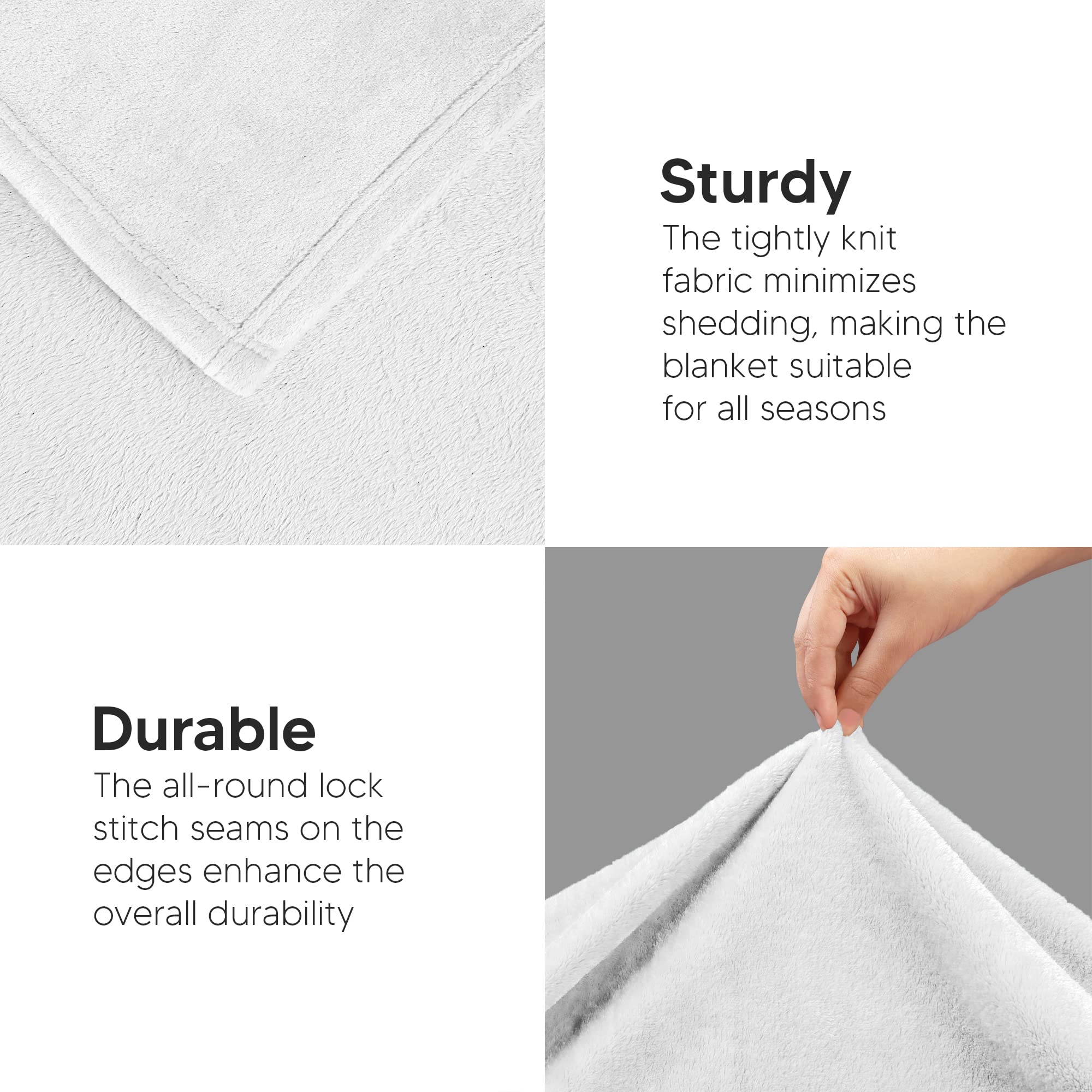 Foto 7 | Blanket Utopia - Forro Polar California King, Color Blanco, 300 G/m² - Venta Internacional.