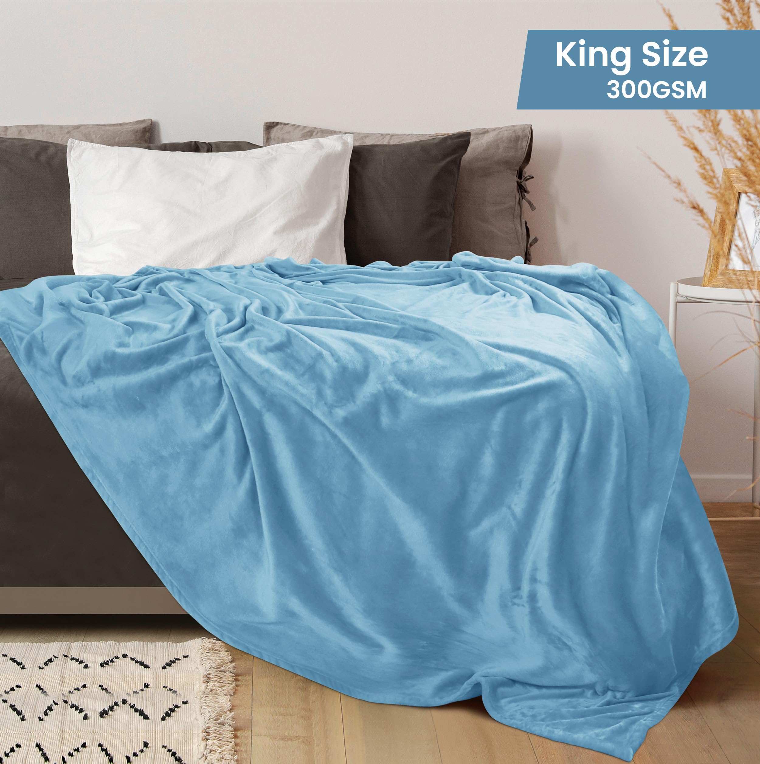 Foto 3 pulgar | Cama Polar Blanket Utopia, Tamaño King, Azul Lavado, 300 G/m² - Venta Internacional.