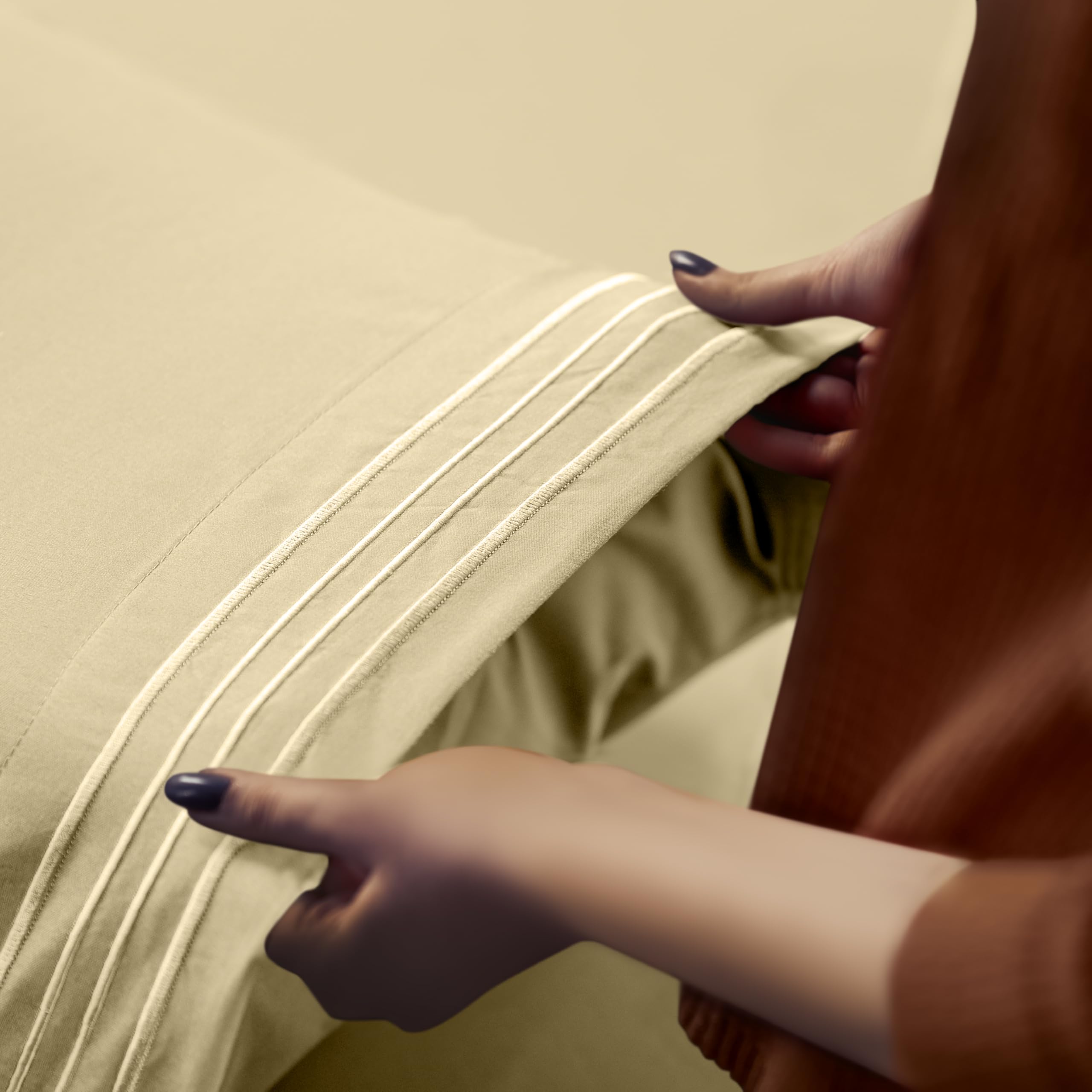 Foto 4 pulgar | Juego De Sábanas Utopia Bedding Queen Soft De Microfibra, 4 Piezas, Color Beige - Venta Internacional.