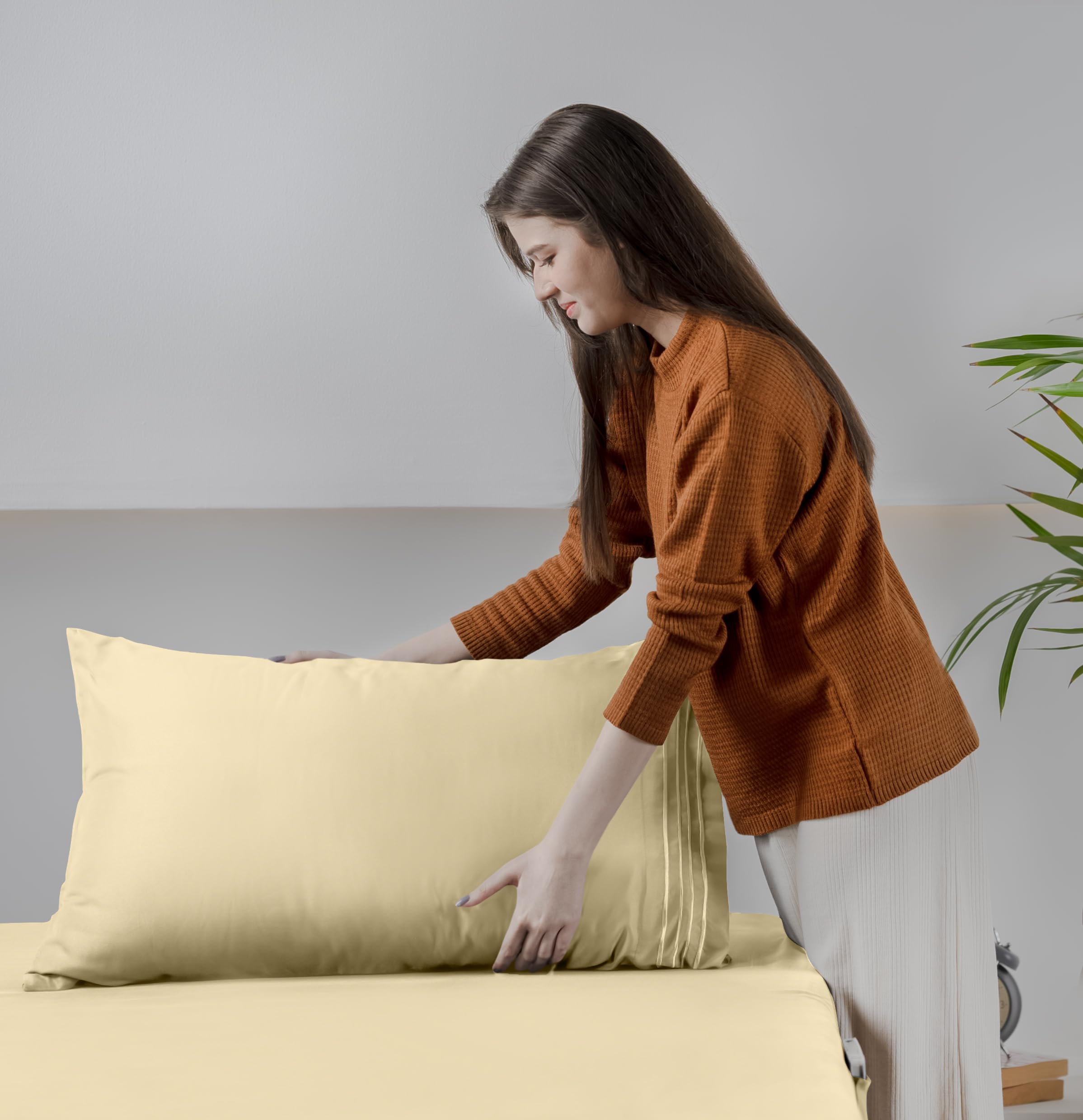 Foto 7 pulgar | Juego De Sábanas Utopia Bedding Queen Soft De Microfibra, 4 Piezas, Color Beige - Venta Internacional.