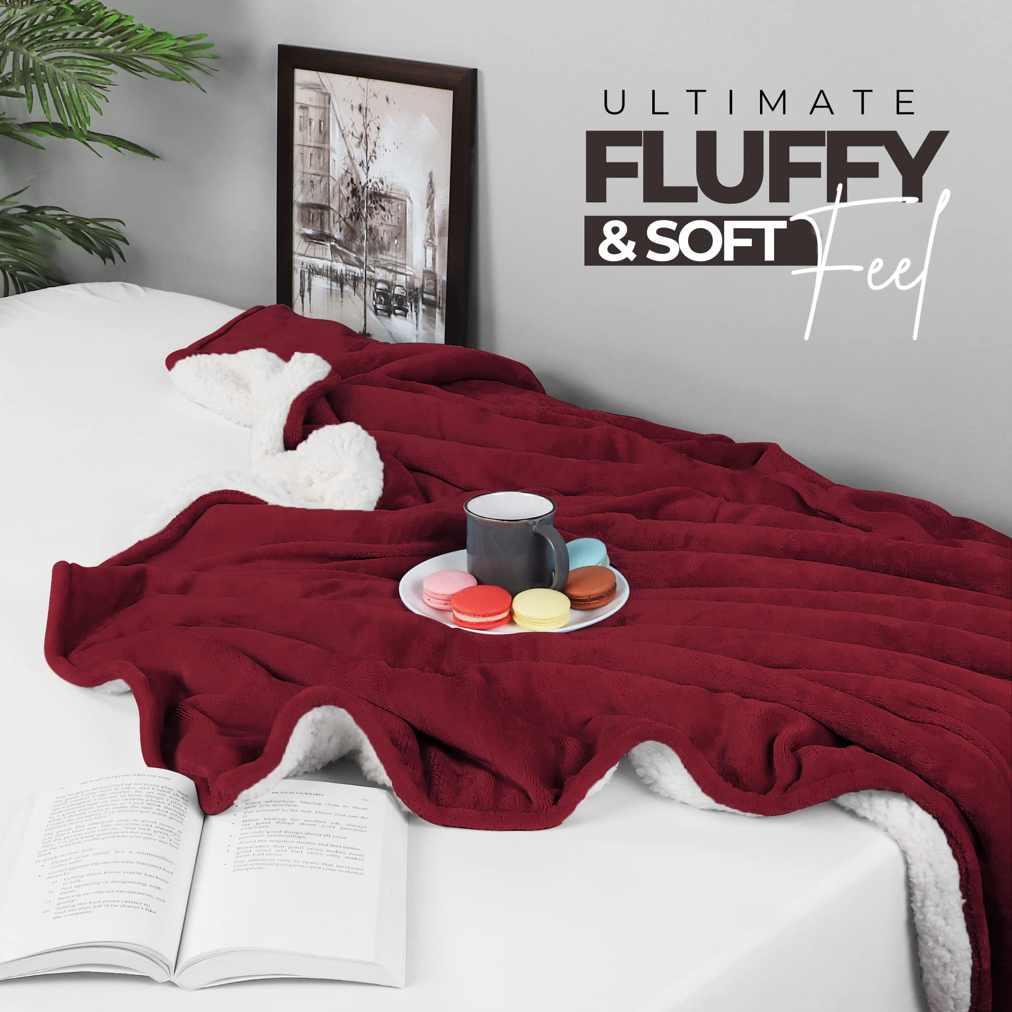 Foto 6 pulgar | Colcha Sherpa Blanket Utopia Bedding, Tamaño 127 X 152 Cm, Color Rojo - Venta Internacional.