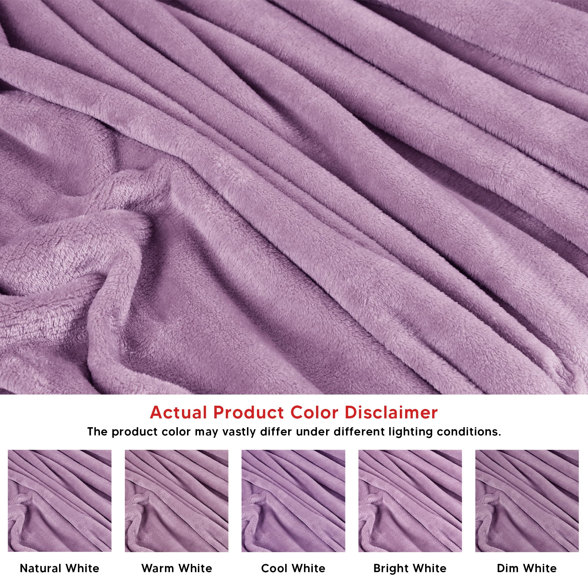 Foto 4 | Blanket Utopia Bedding, Forro Polar, Color Lila, Tamaño Doble, 150 X 230 Cm - Venta Internacional.