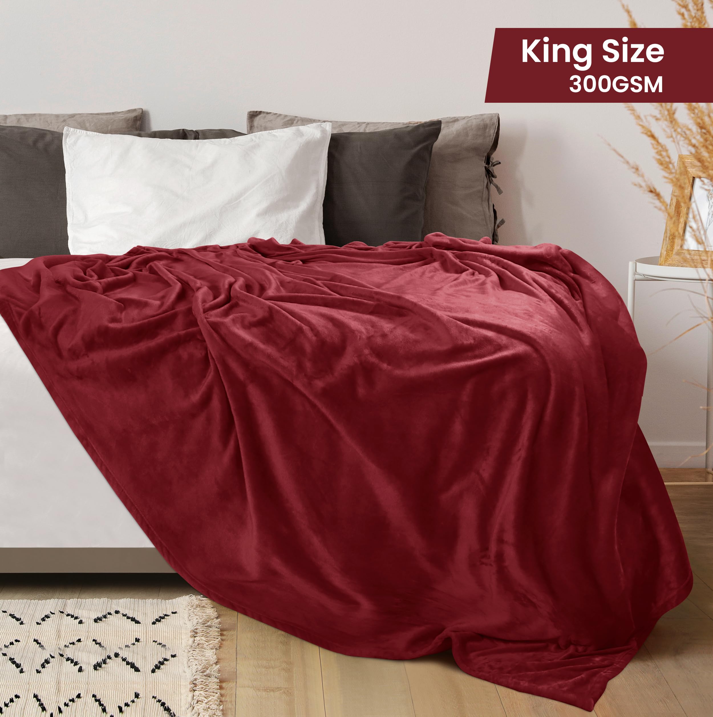 Foto 3 pulgar | Cama Polar Blanket Utopia, Tamaño King, Color Burdeos, 300 G/m² - Venta Internacional.