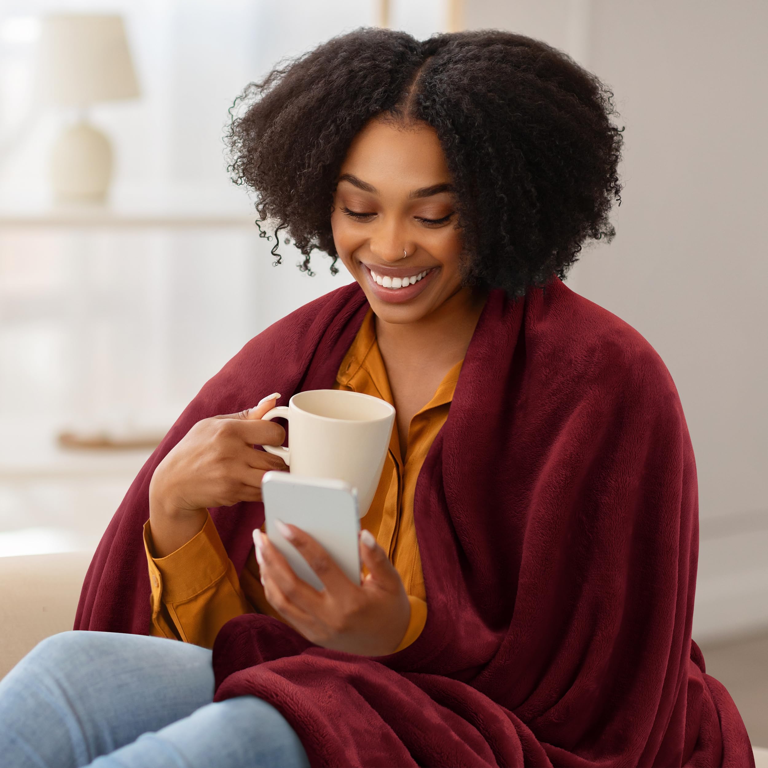 Foto 4 pulgar | Cama Polar Blanket Utopia, Tamaño King, Color Burdeos, 300 G/m² - Venta Internacional.