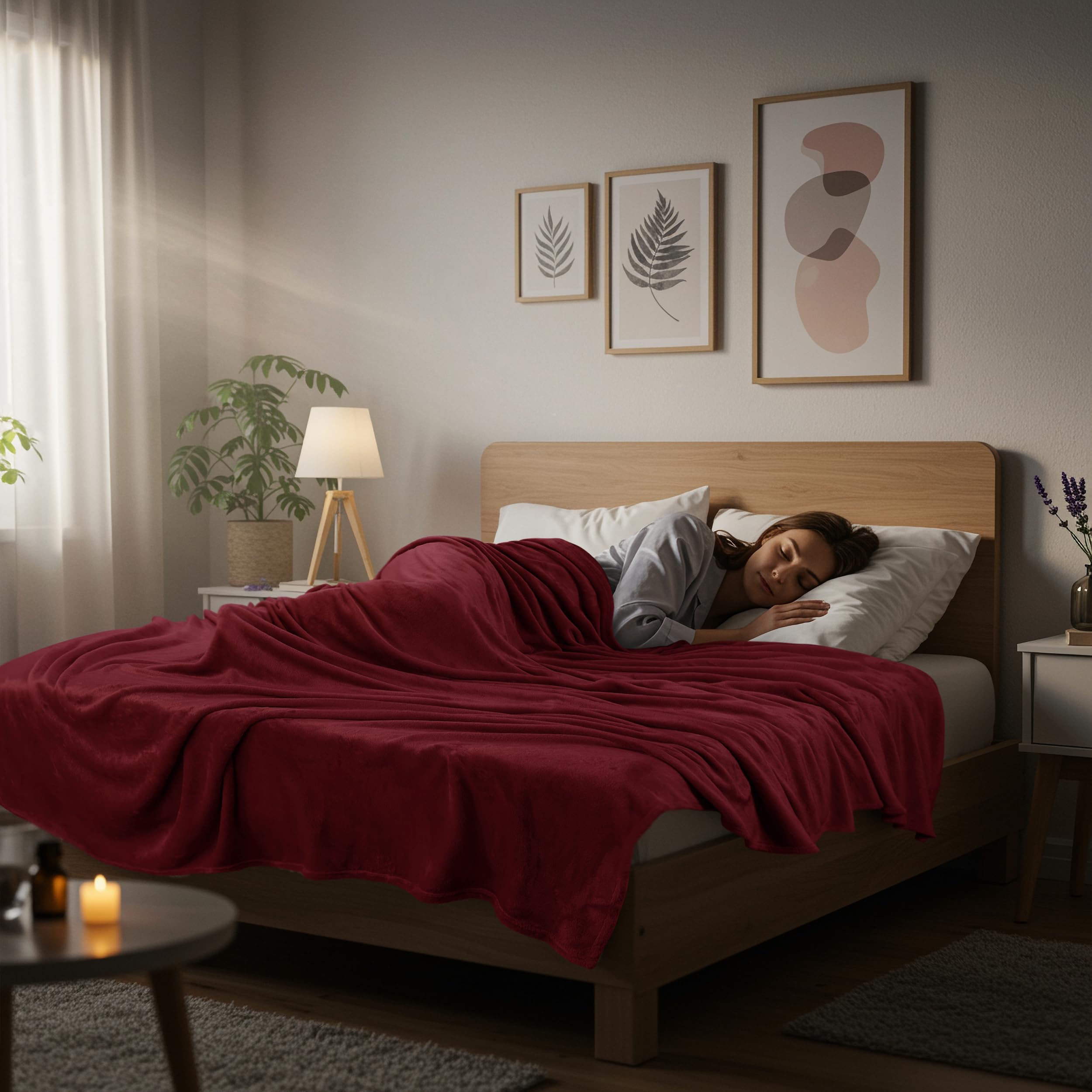 Foto 7 pulgar | Cama Polar Blanket Utopia, Tamaño King, Color Burdeos, 300 G/m² - Venta Internacional.