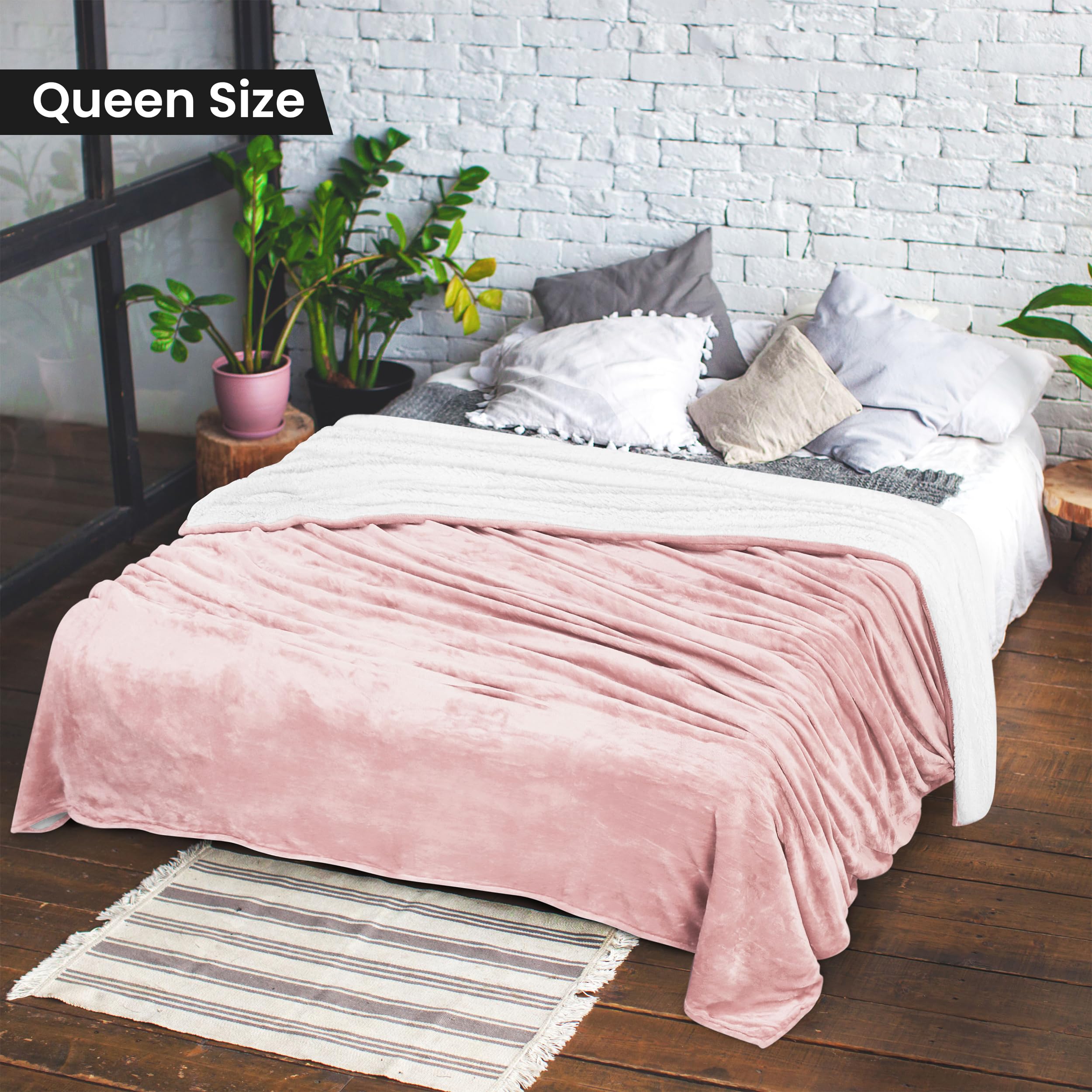 Foto 3 pulgar | Colchón Utopia Sherpa Queen, Talla Queen, Color Rosa, 228 X 228 Cm - Venta Internacional.