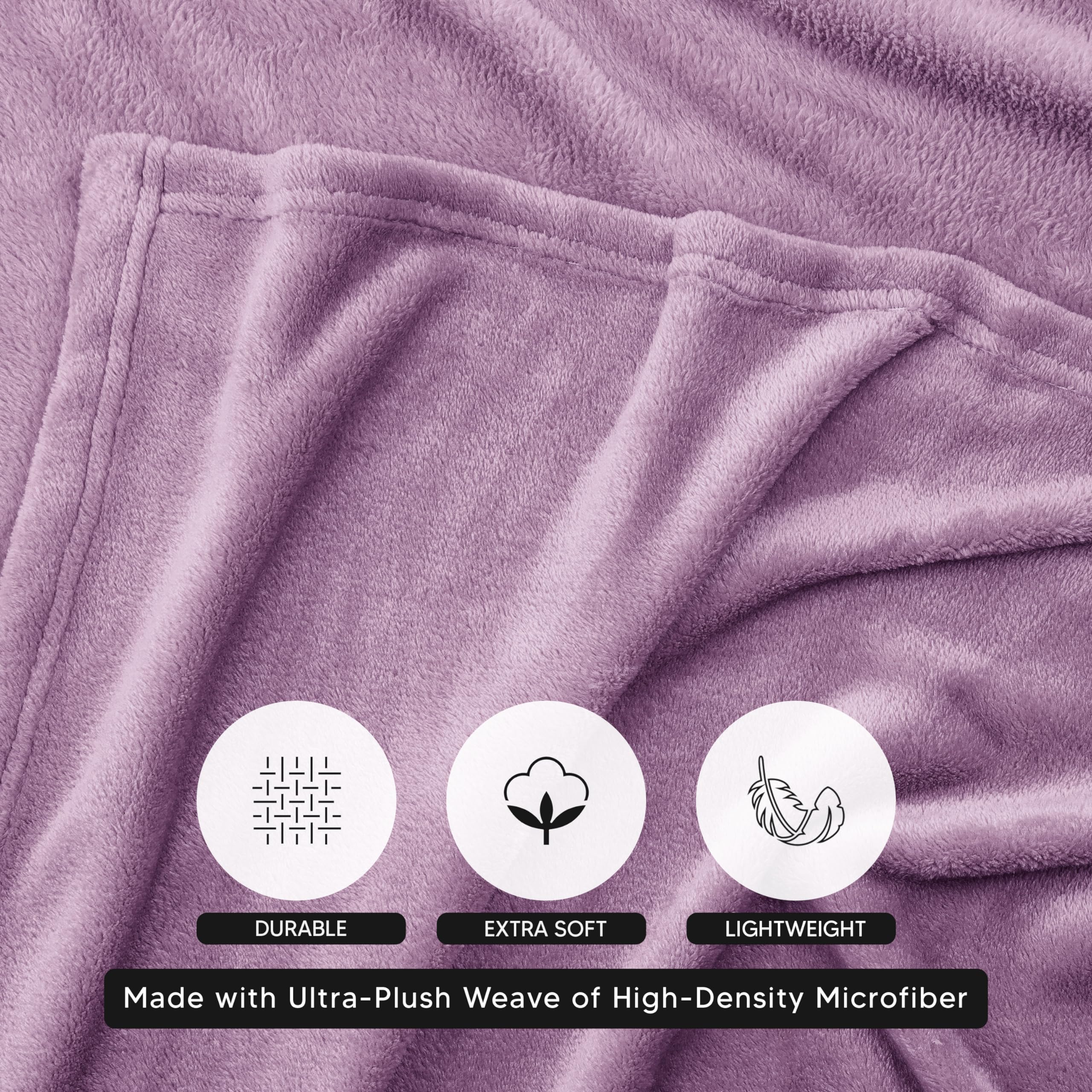 Foto 4 pulgar | Manta Utopia Bedding, Forro Polar, Tamaño King, 230 X 260 Cm, Color Lila - Venta Internacional.