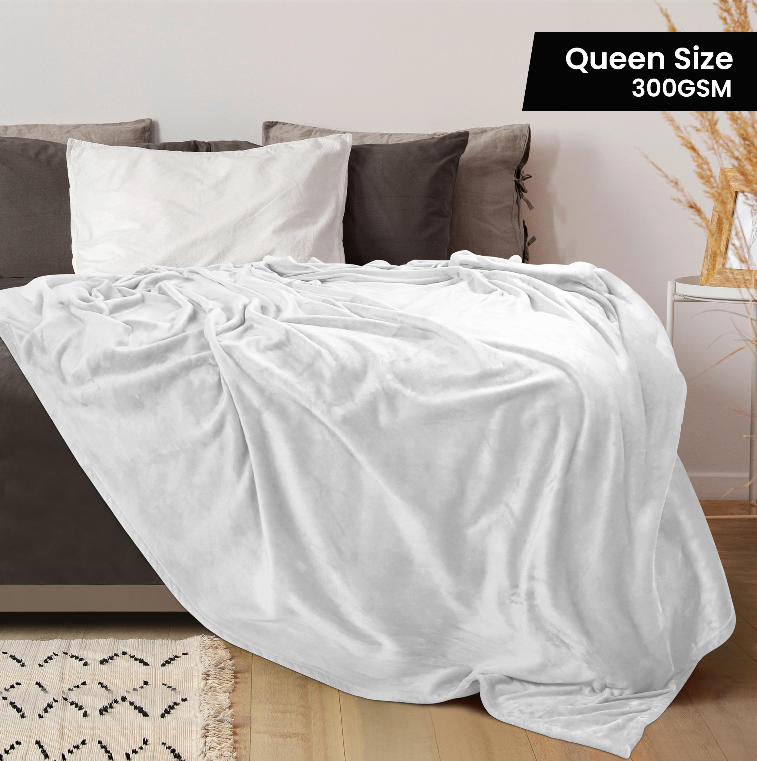 Foto 3 pulgar | Cama Polar Blanket Utopia, Tamaño Queen, Color Blanco, 300 G/m² - Venta Internacional.