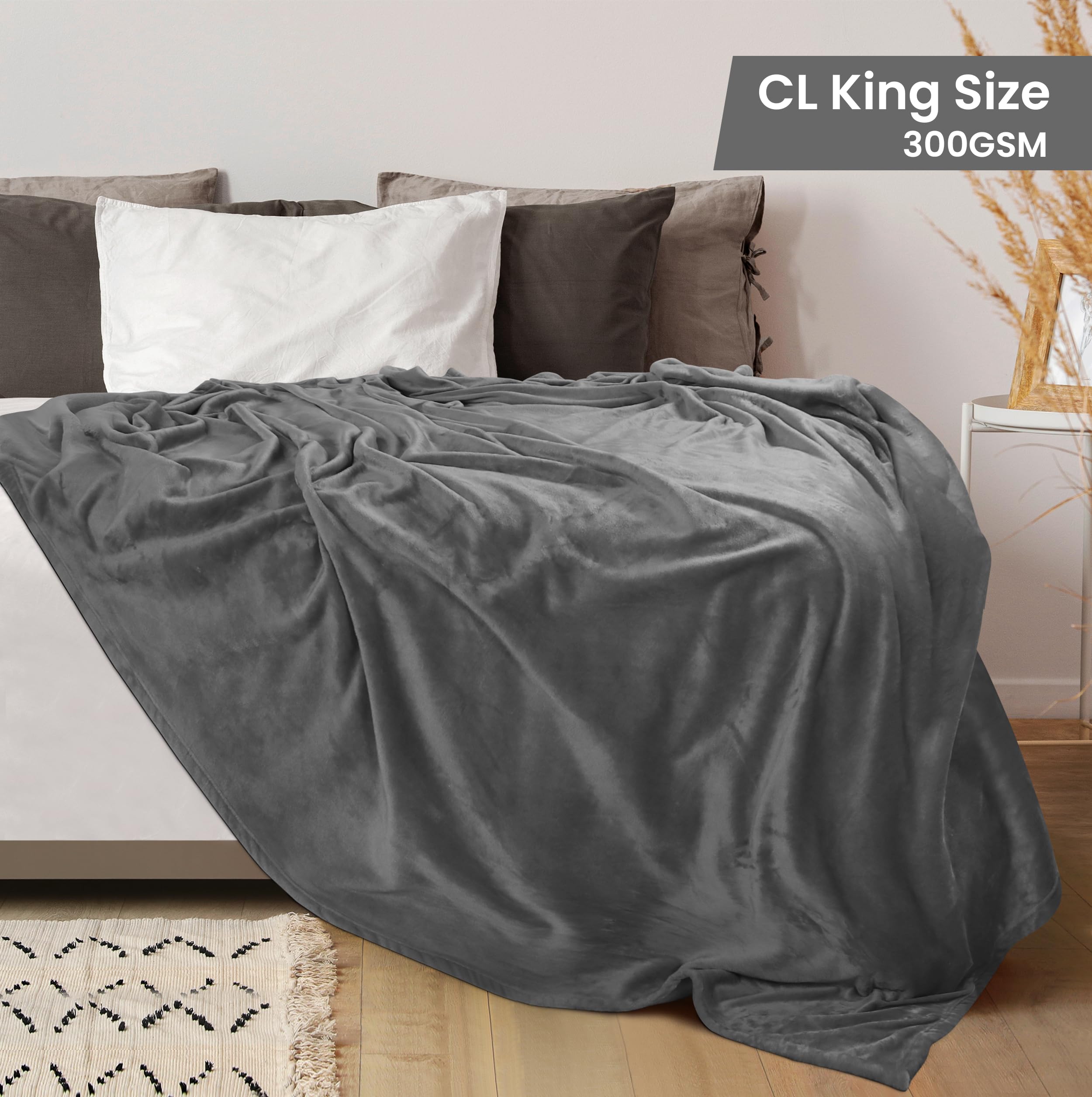 Foto 3 pulgar | Forro Polar Blanket Utopia California King, Color Gris, 300 G/m² - Venta Internacional.