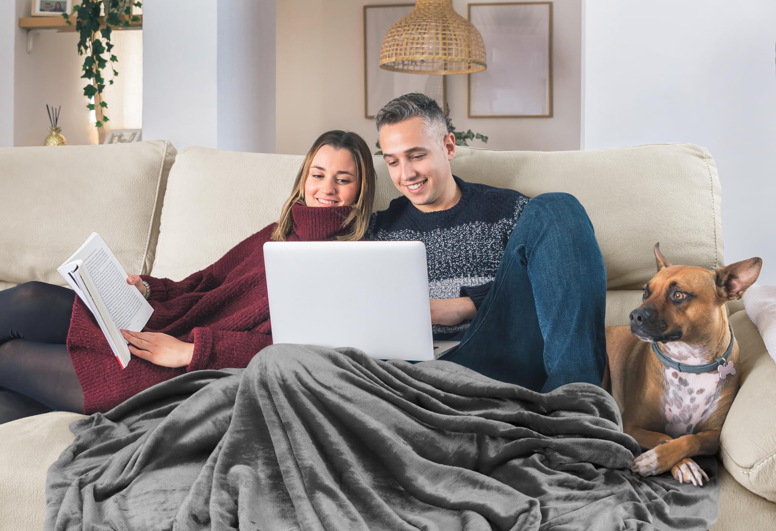 Foto 6 pulgar | Forro Polar Blanket Utopia California King, Color Gris, 300 G/m² - Venta Internacional.