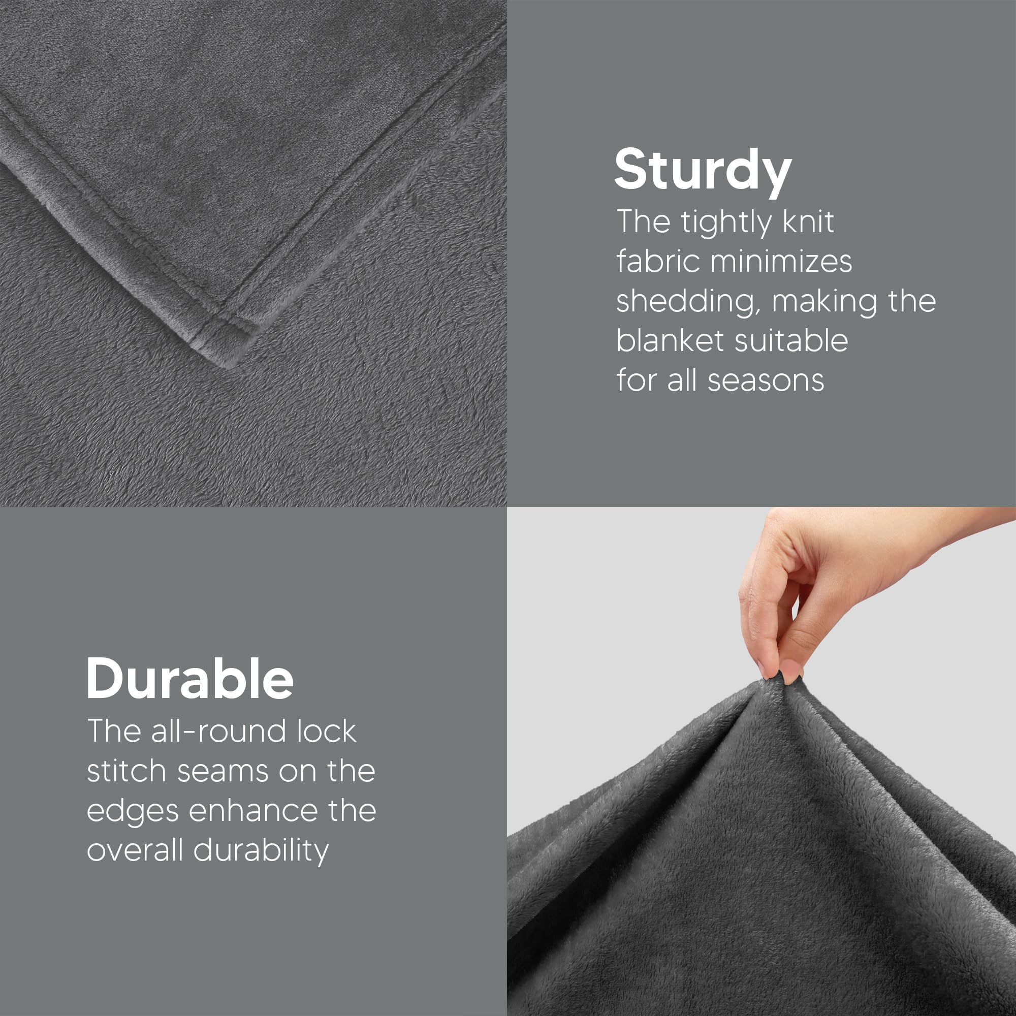 Foto 8 pulgar | Forro Polar Blanket Utopia California King, Color Gris, 300 G/m² - Venta Internacional.