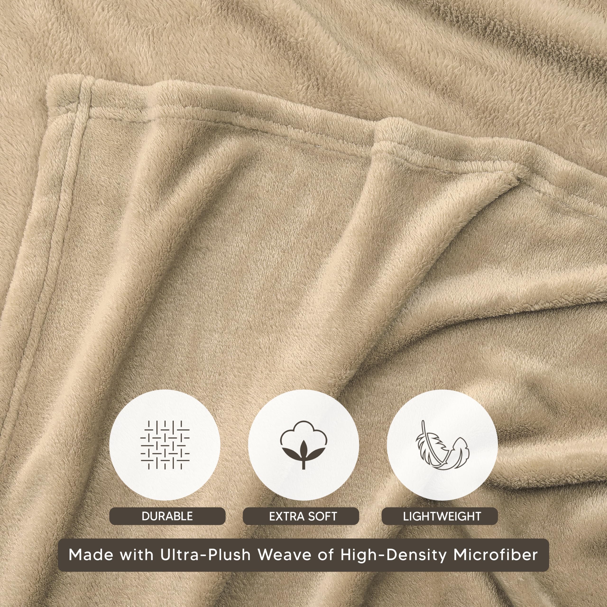 Foto 4 pulgar | Blanket Utopia Bedding, Forro Polar De Franela, Camel California King - Venta Internacional.