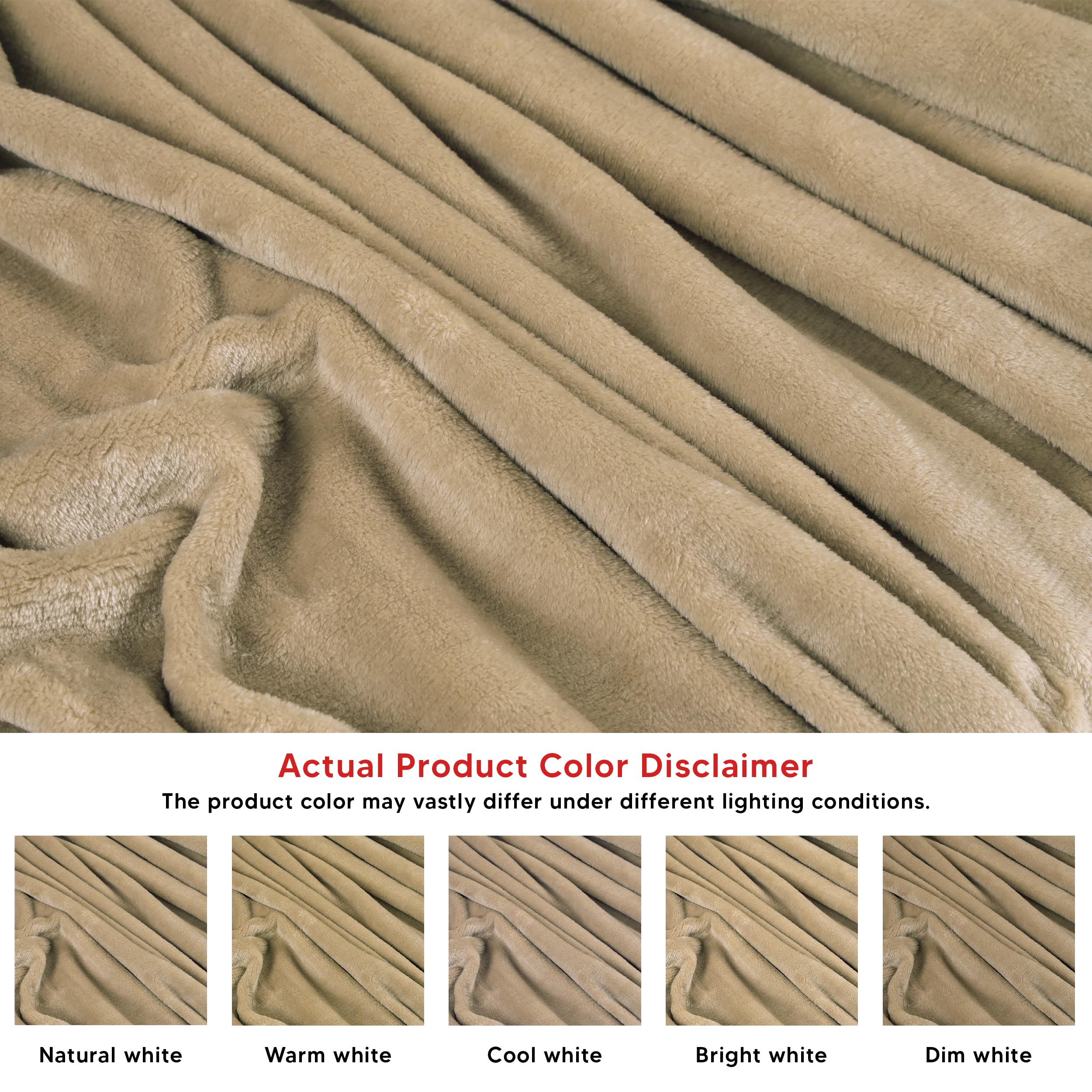 Foto 5 pulgar | Blanket Utopia Bedding, Forro Polar De Franela, Camel California King - Venta Internacional.