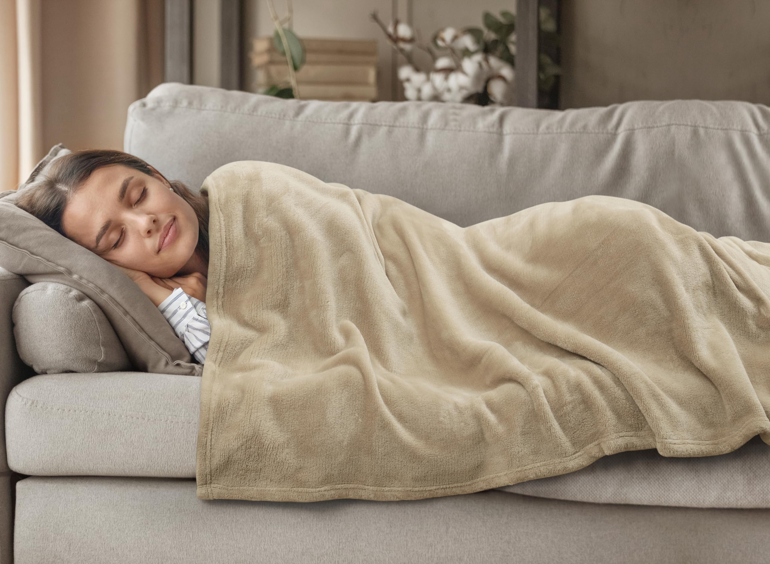 Foto 8 pulgar | Blanket Utopia Bedding, Forro Polar De Franela, Camel California King - Venta Internacional.