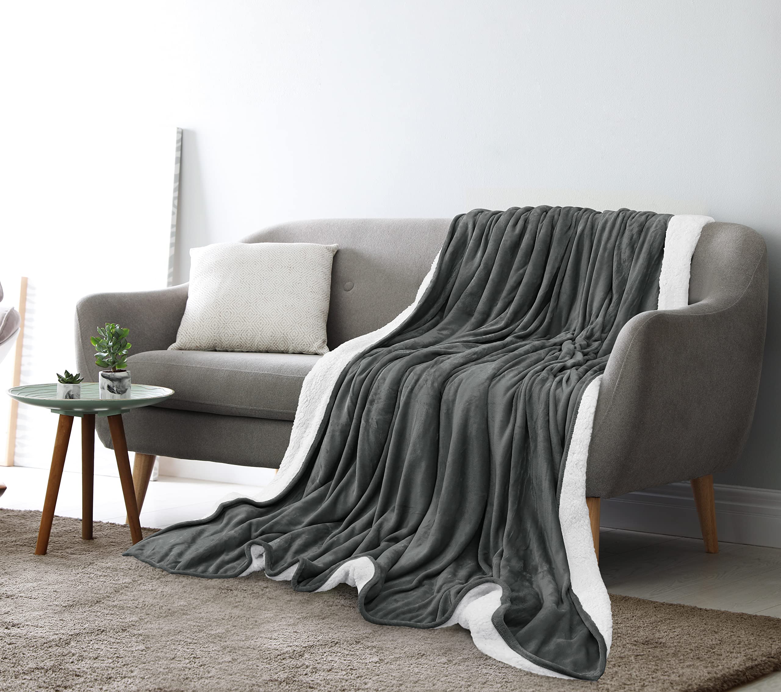 Foto 7 pulgar | Colcha Utopia Sherpa Para Cama Doble, Color Gris, 168 X 152 Cm - Venta Internacional.