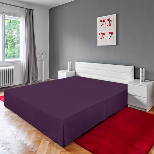 Foto 8 pulgar | Falda De Cama Utopia Bedding Completa Con Pliegues Cuádruples Y Volantes Morados - Venta Internacional.