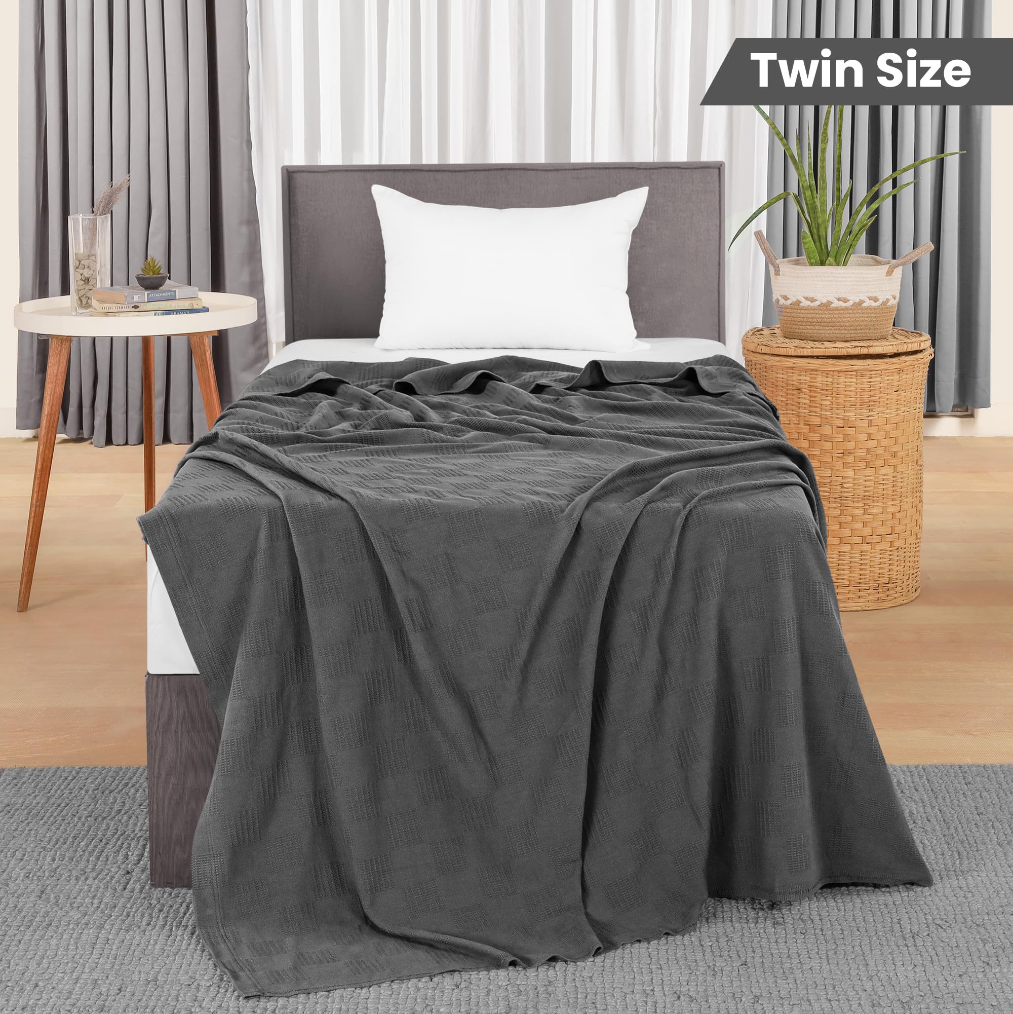 Foto 3 pulgar | Manta Utopia Para Ropa De Cama, Color Gris Ahumado, 100% Algodón, Doble, 220 X 180 Cm - Venta Internacional.
