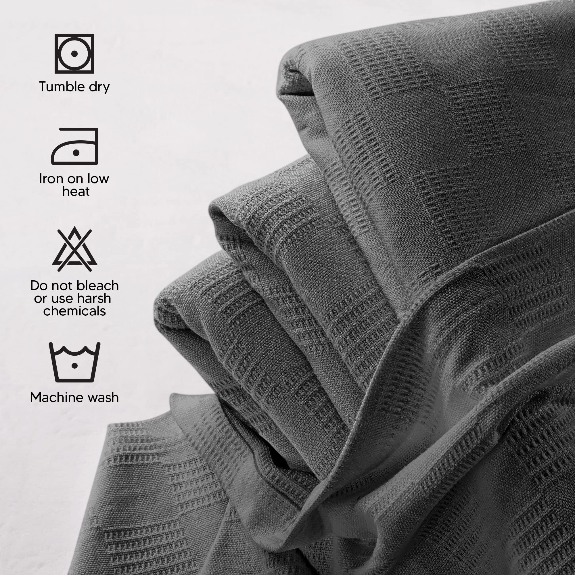 Foto 7 pulgar | Manta Utopia Para Ropa De Cama, Color Gris Ahumado, 100% Algodón, Doble, 220 X 180 Cm - Venta Internacional.