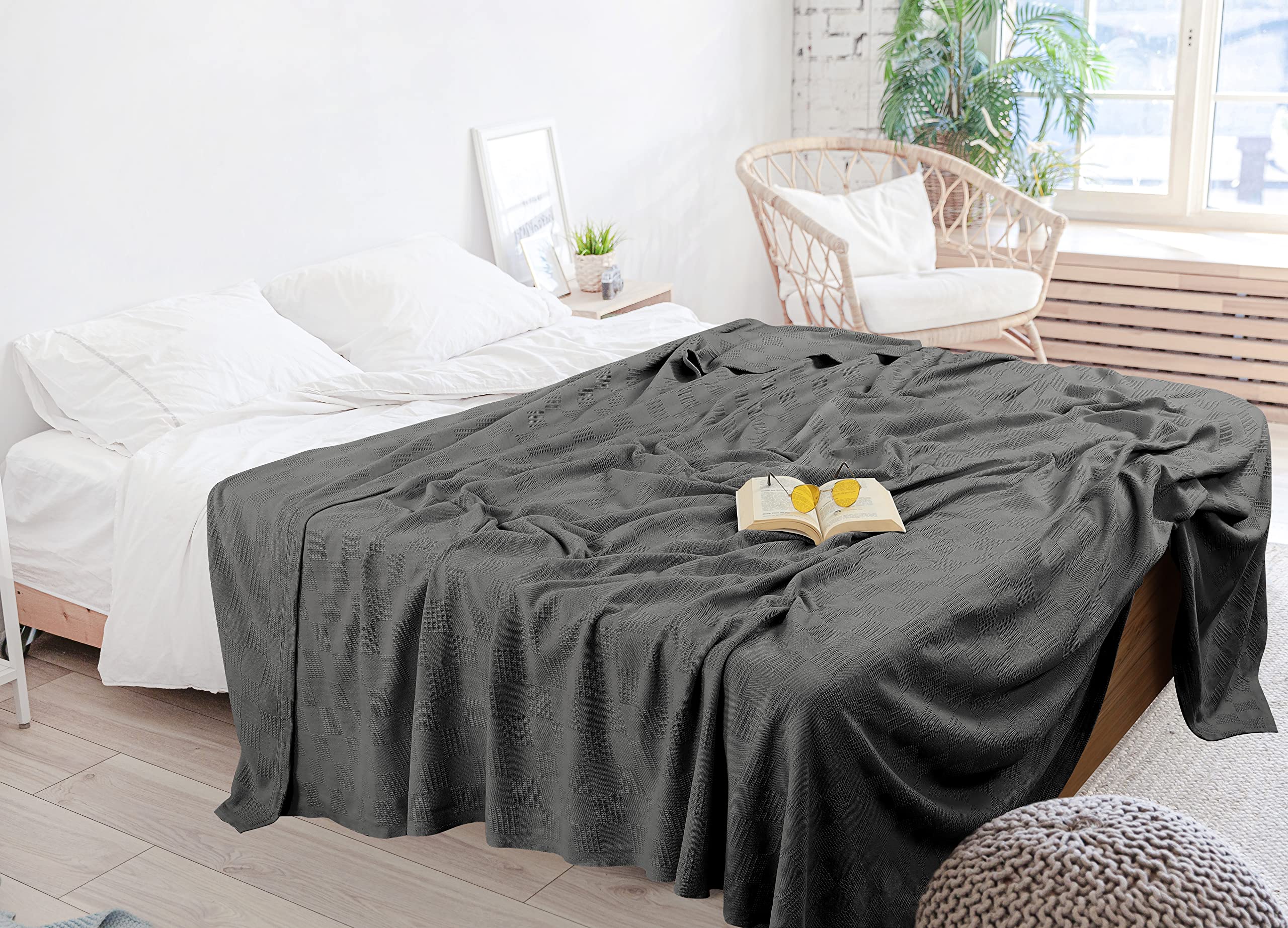 Foto 7 | Manta Utopia Para Ropa De Cama, Color Gris Ahumado, 100% Algodón, Doble, 220 X 180 Cm - Venta Internacional.