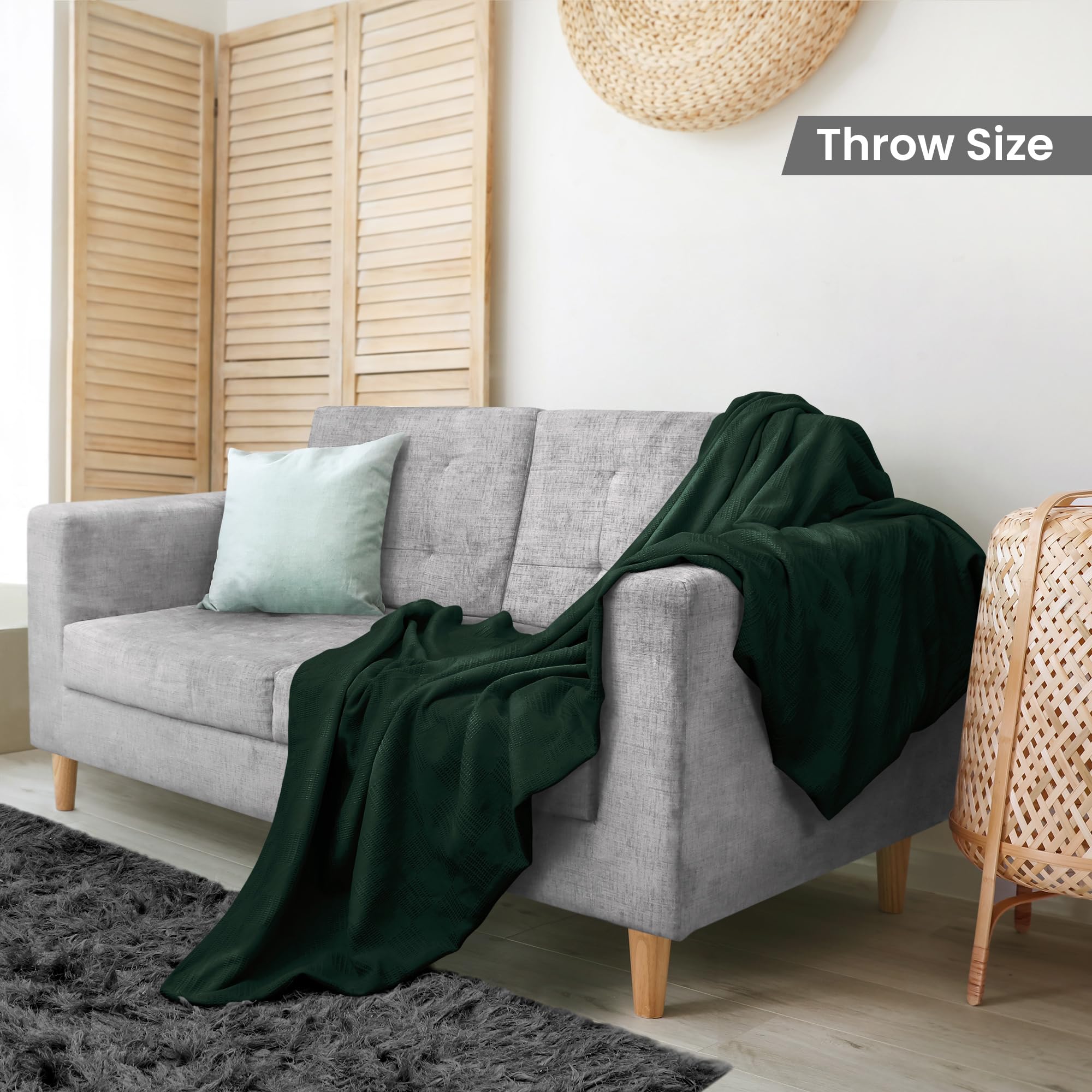 Foto 2 | Manta Blanket Utopia Bedding, 100% Algodón, 150 X 125 Cm, Color Verde Bosque - Venta Internacional.